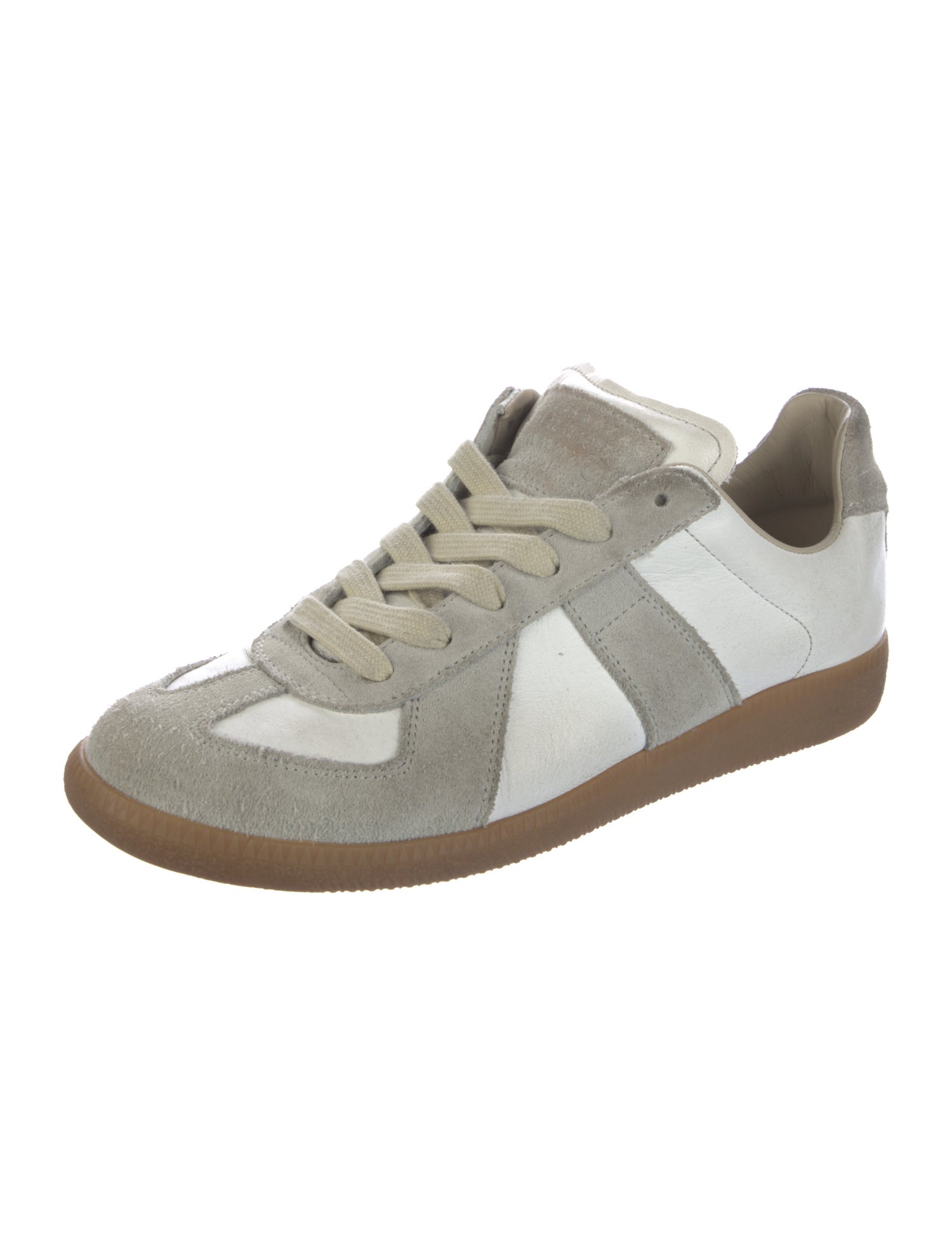 Maison Margiela Leather Colorblock Pattern Sneakers