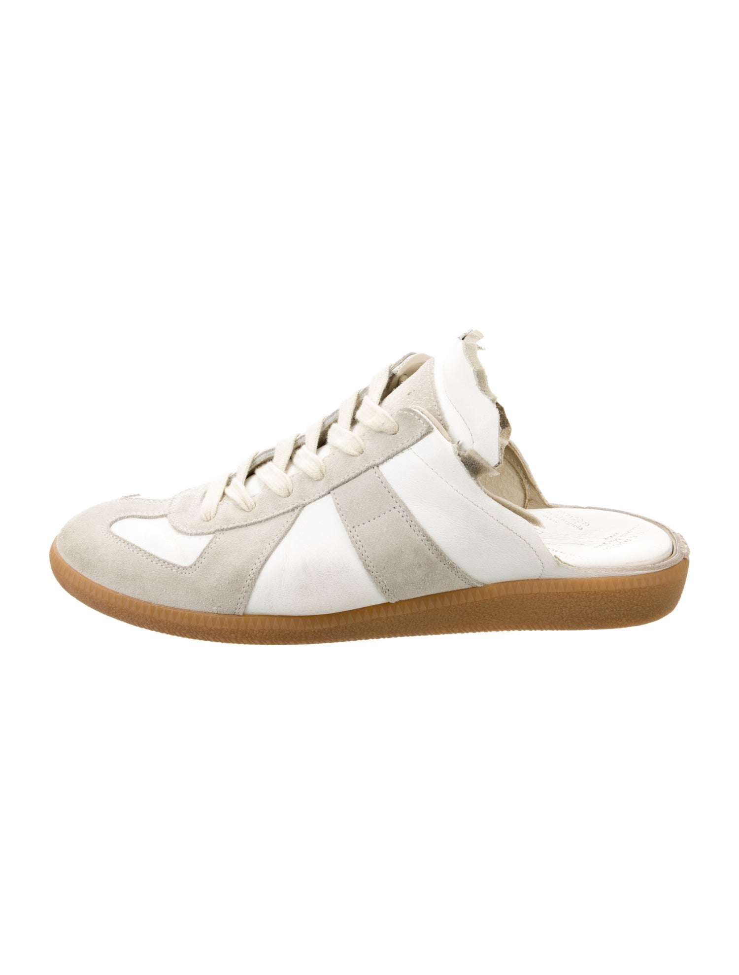 Maison Margiela Leather Colorblock Pattern Sneakers