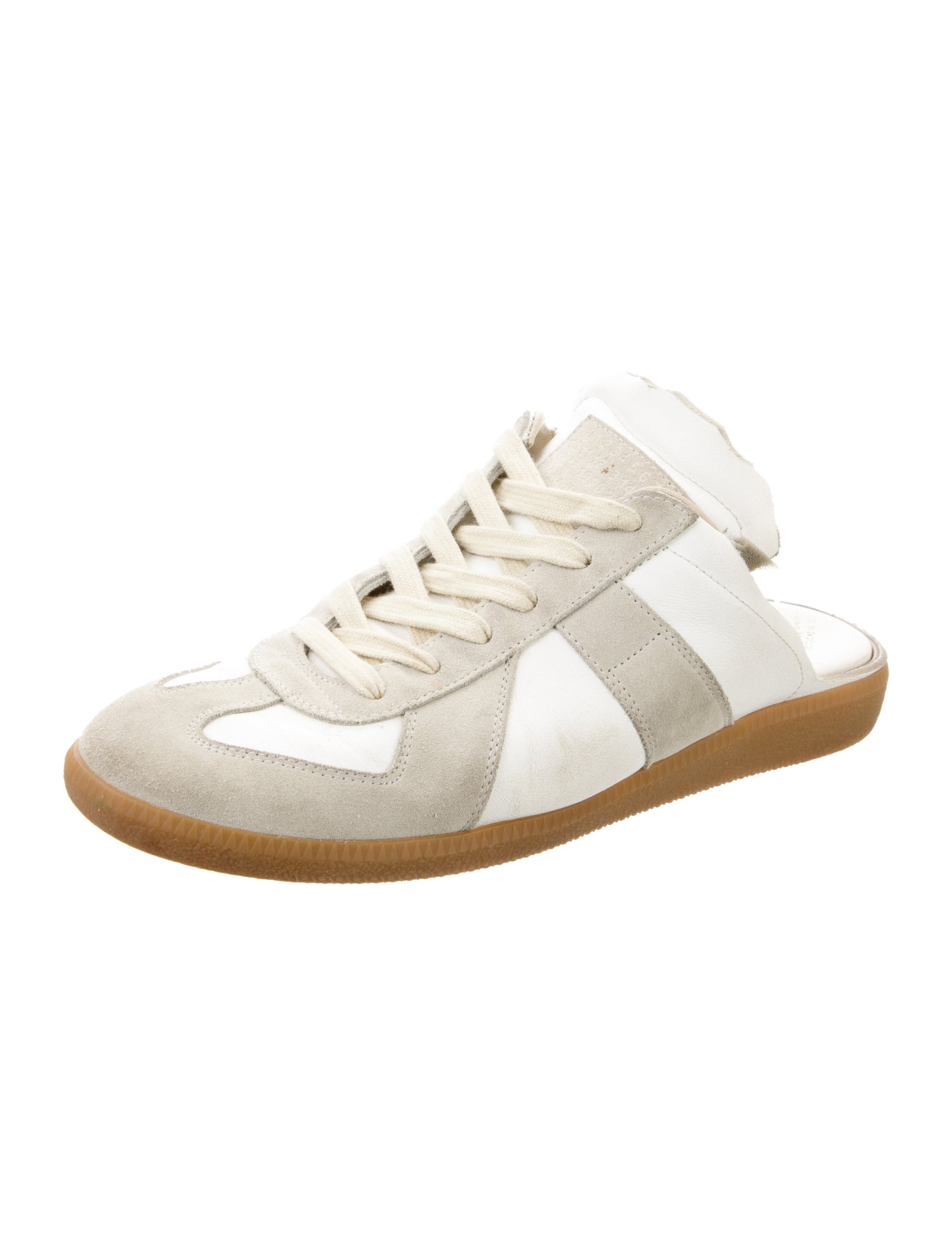 Maison Margiela Leather Colorblock Pattern Sneakers