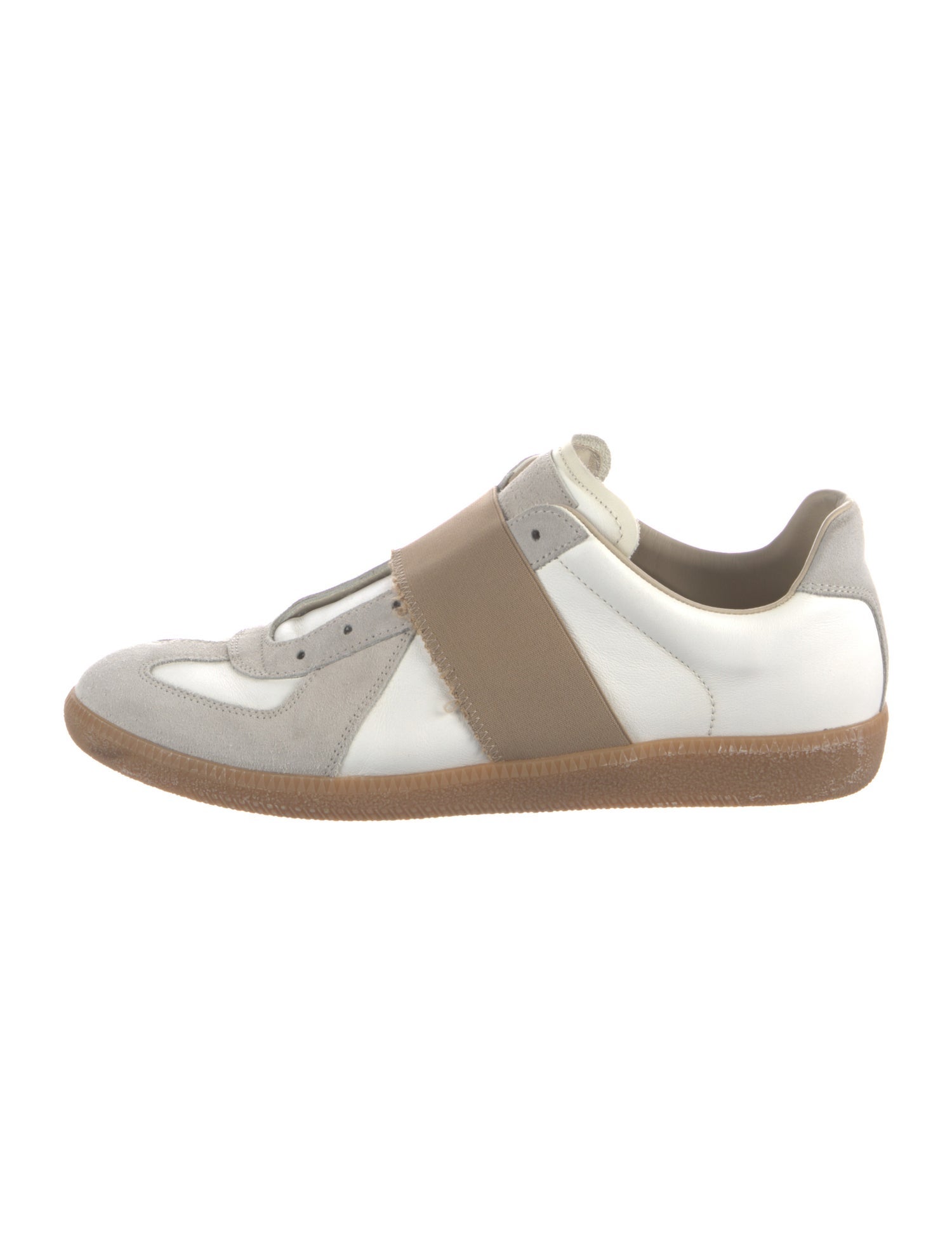 Maison Margiela Leather Colorblock Pattern Sneakers
