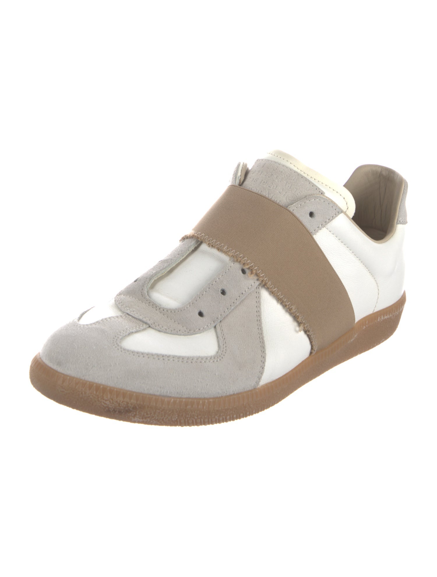 Maison Margiela Leather Colorblock Pattern Sneakers