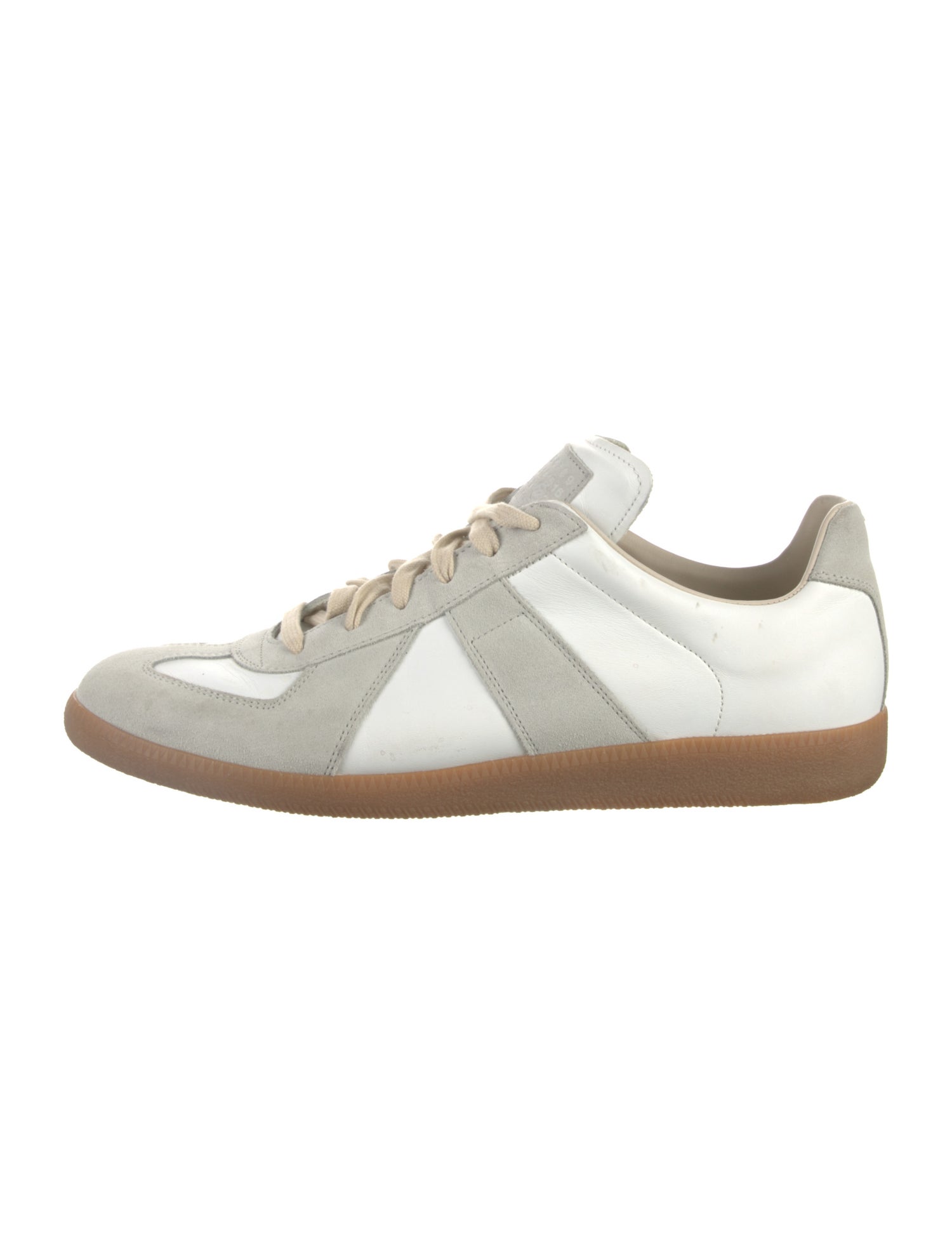 Maison Margiela Leather Colorblock Pattern Sneakers