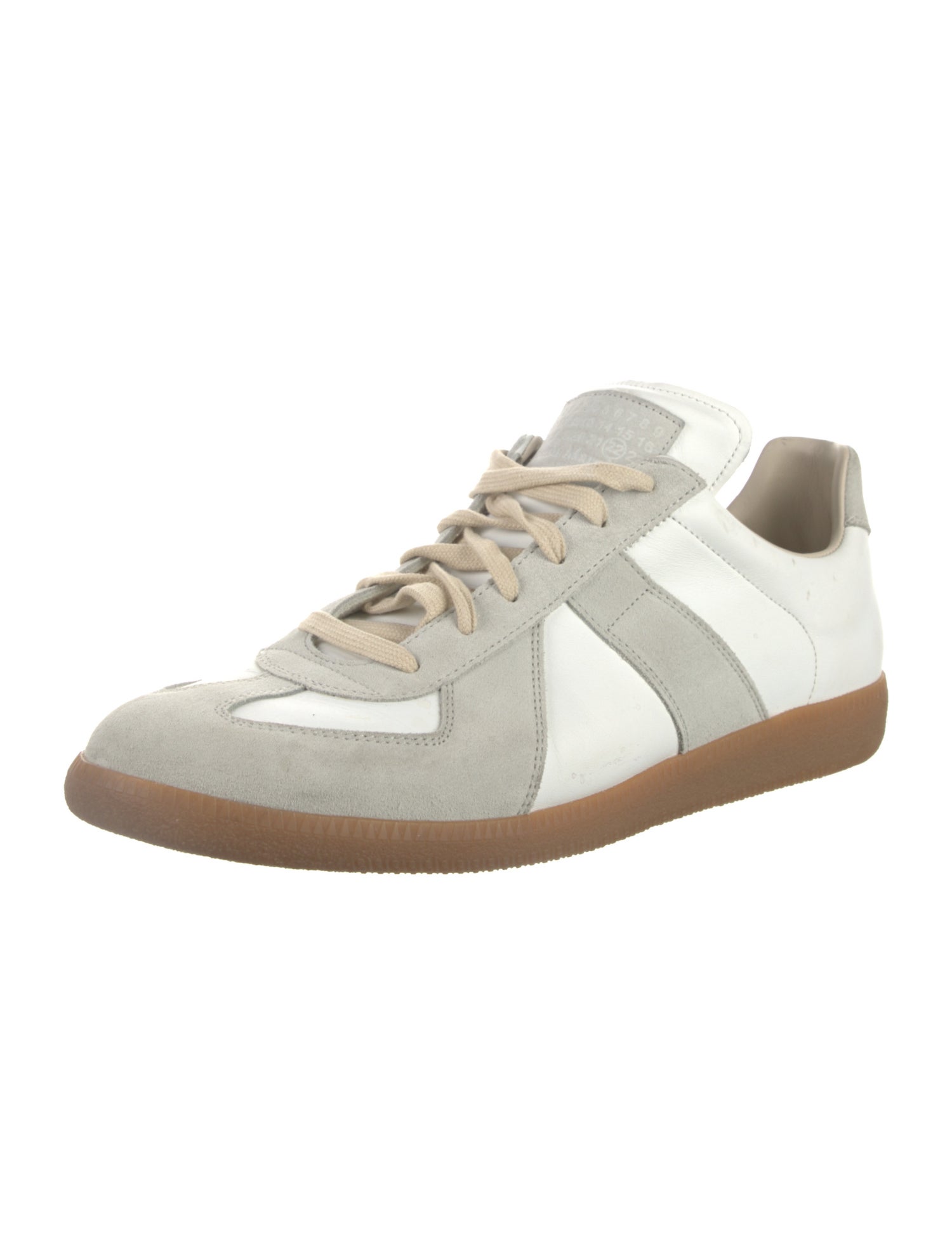 Maison Margiela Leather Colorblock Pattern Sneakers