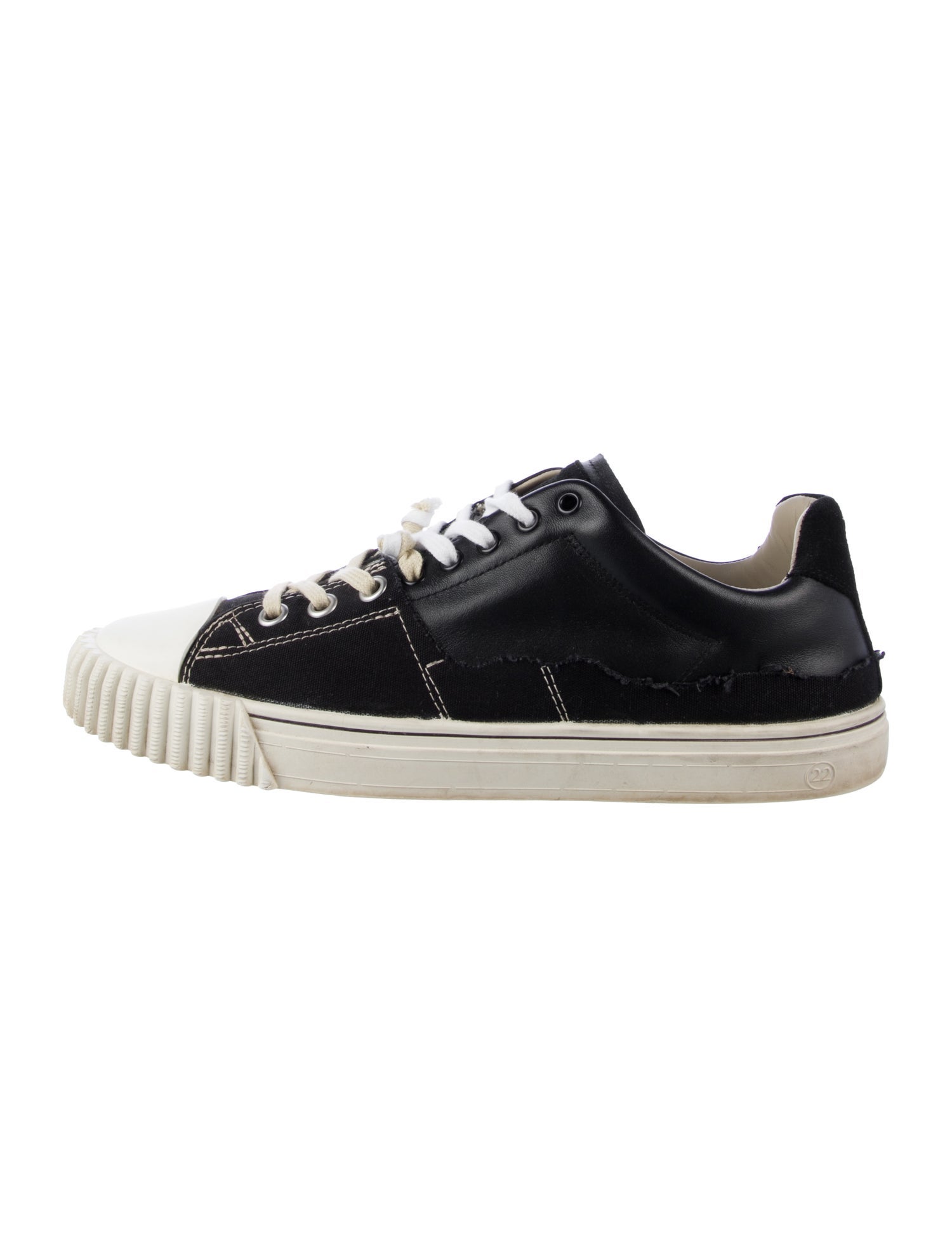 Maison Margiela Canvas Raw-Edge Trim Sneakers