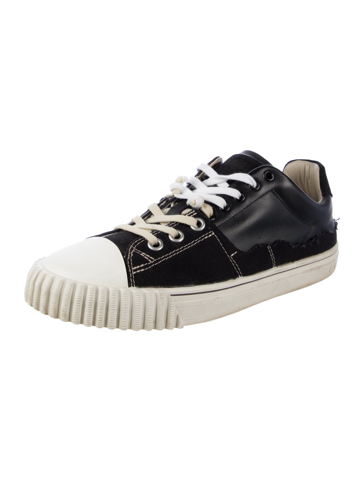 Maison Margiela Canvas Raw-Edge Trim Sneakers