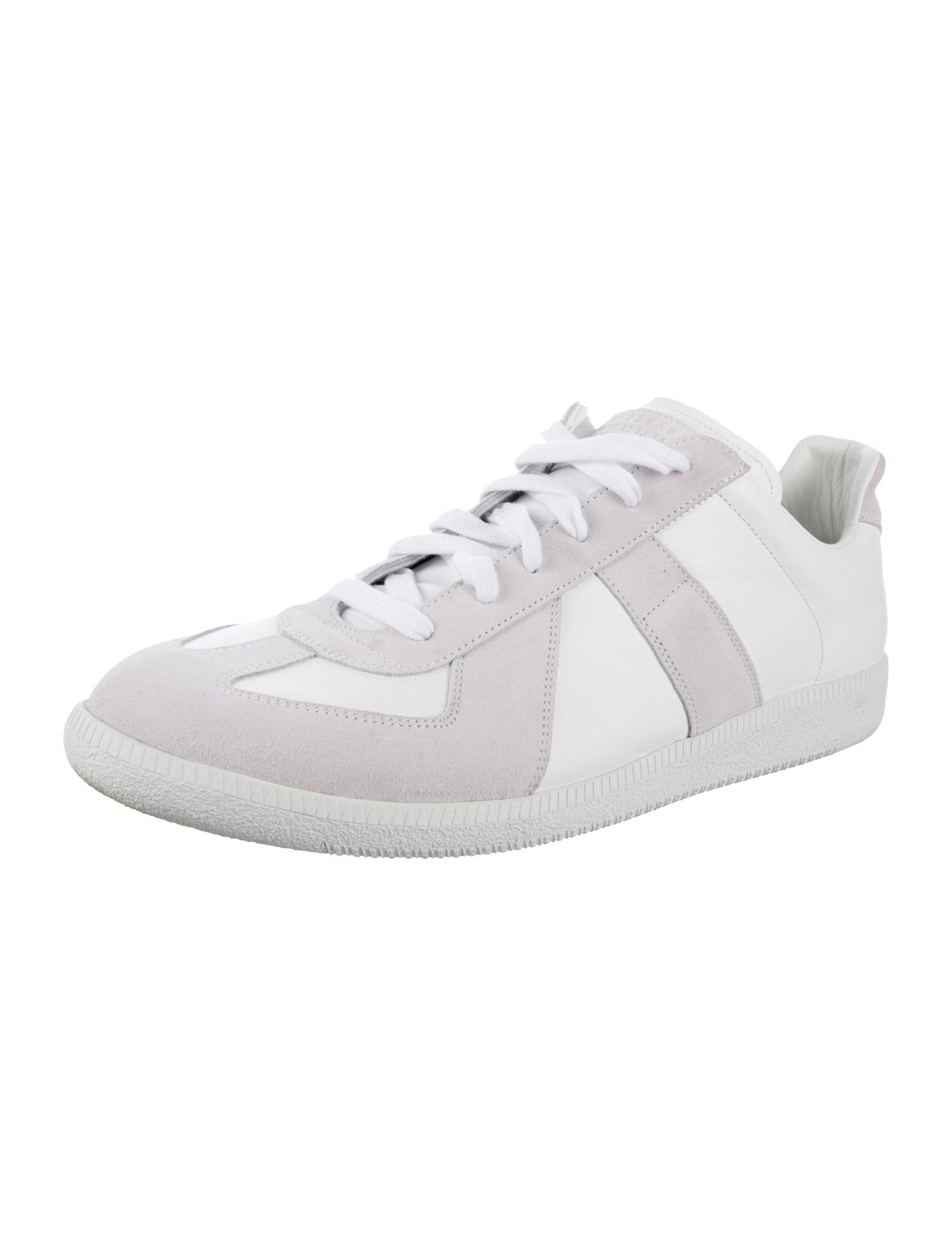 Maison Margiela Leather Colorblock Pattern Sneakers