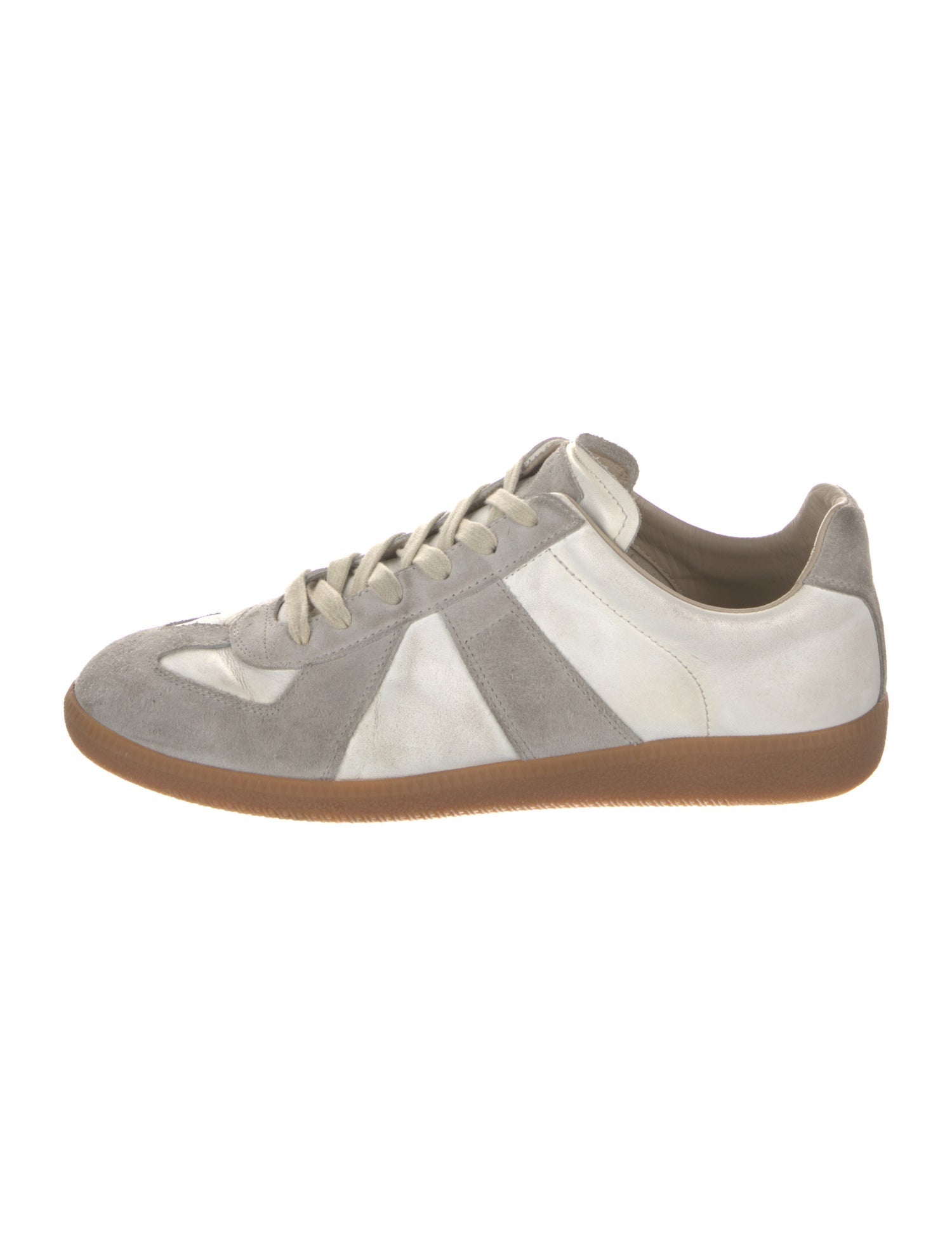 Maison Margiela Leather Colorblock Pattern Sneakers