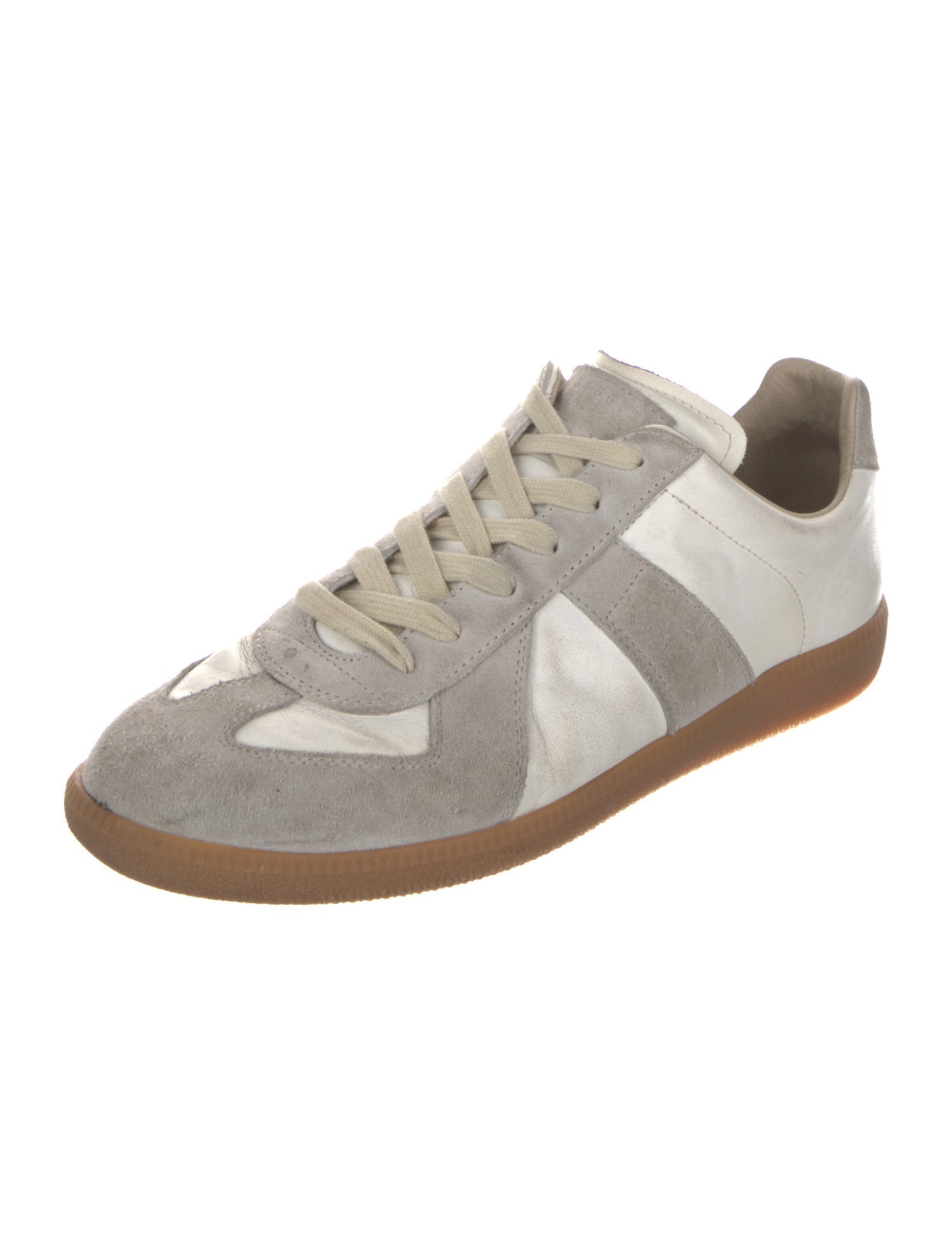 Maison Margiela Leather Colorblock Pattern Sneakers