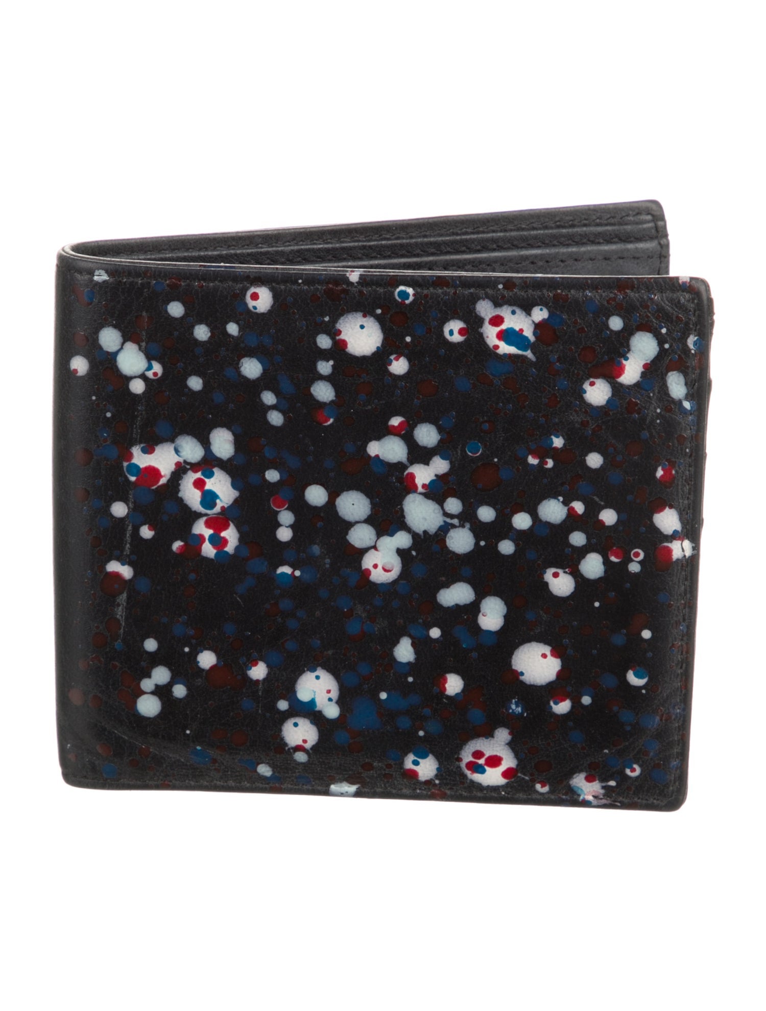 Maison Margiela Leather Polka Dot Print Bifold Wallet
