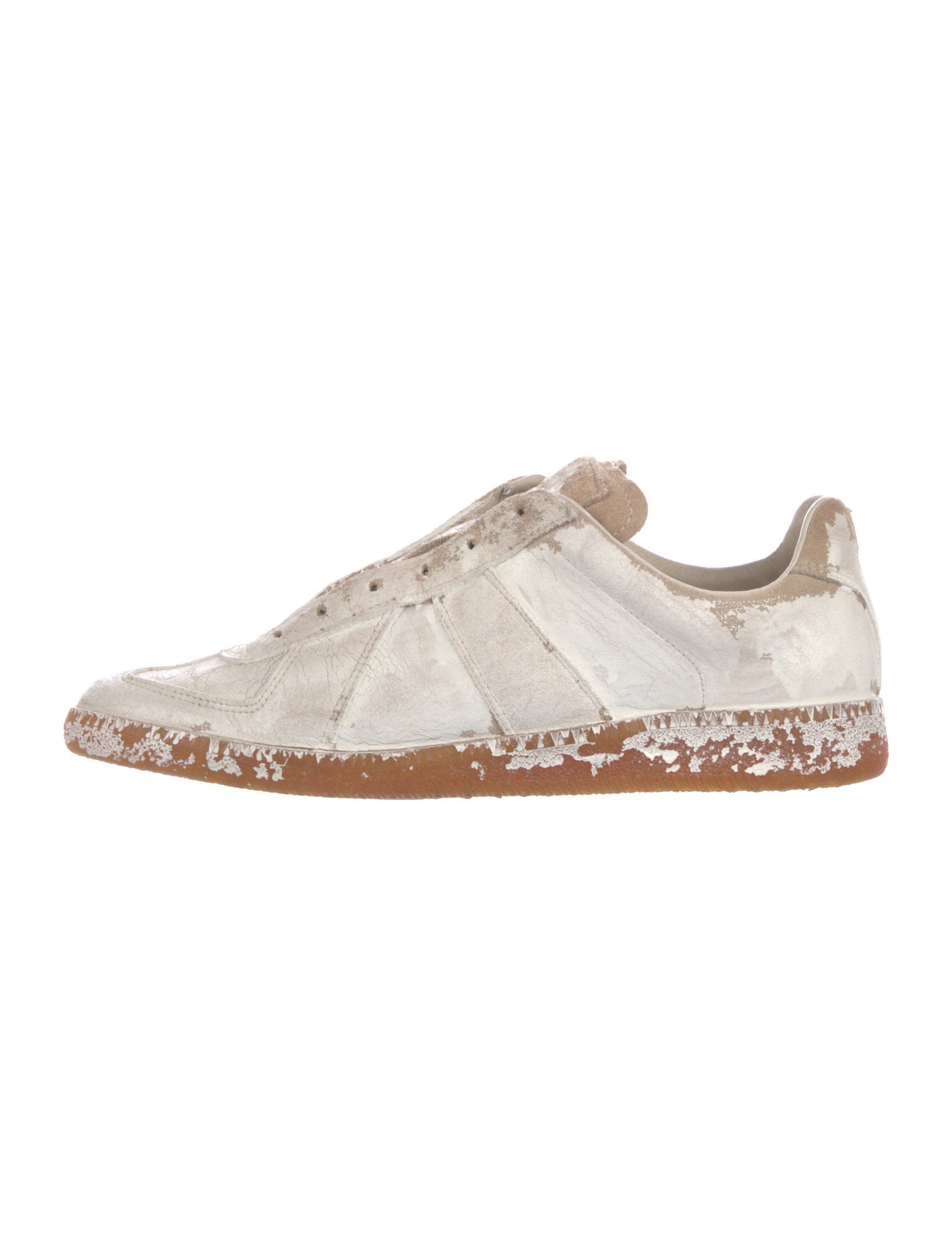 Maison Margiela Leather Printed Athletic Sneakers
