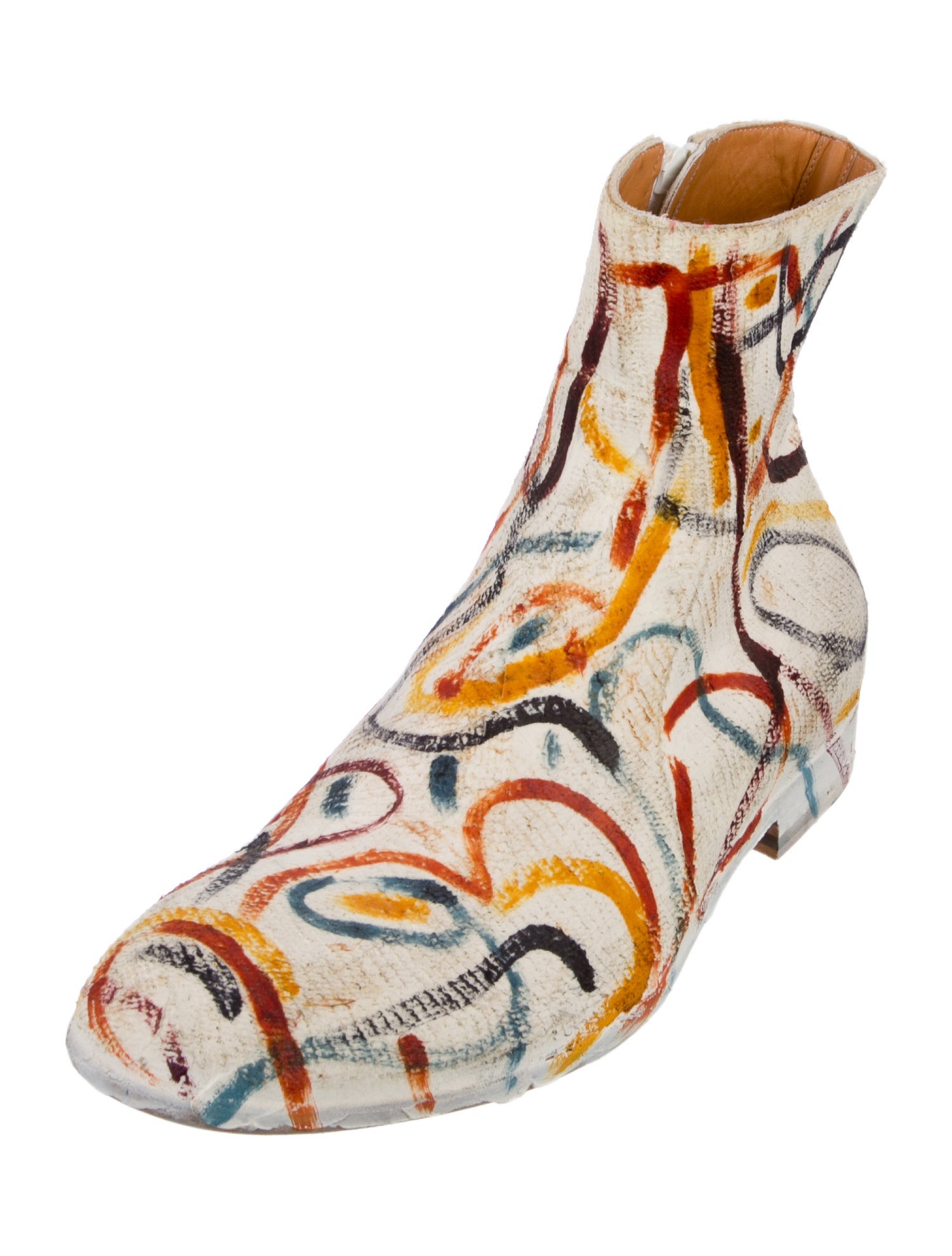 Maison Margiela Leather Printed Boots