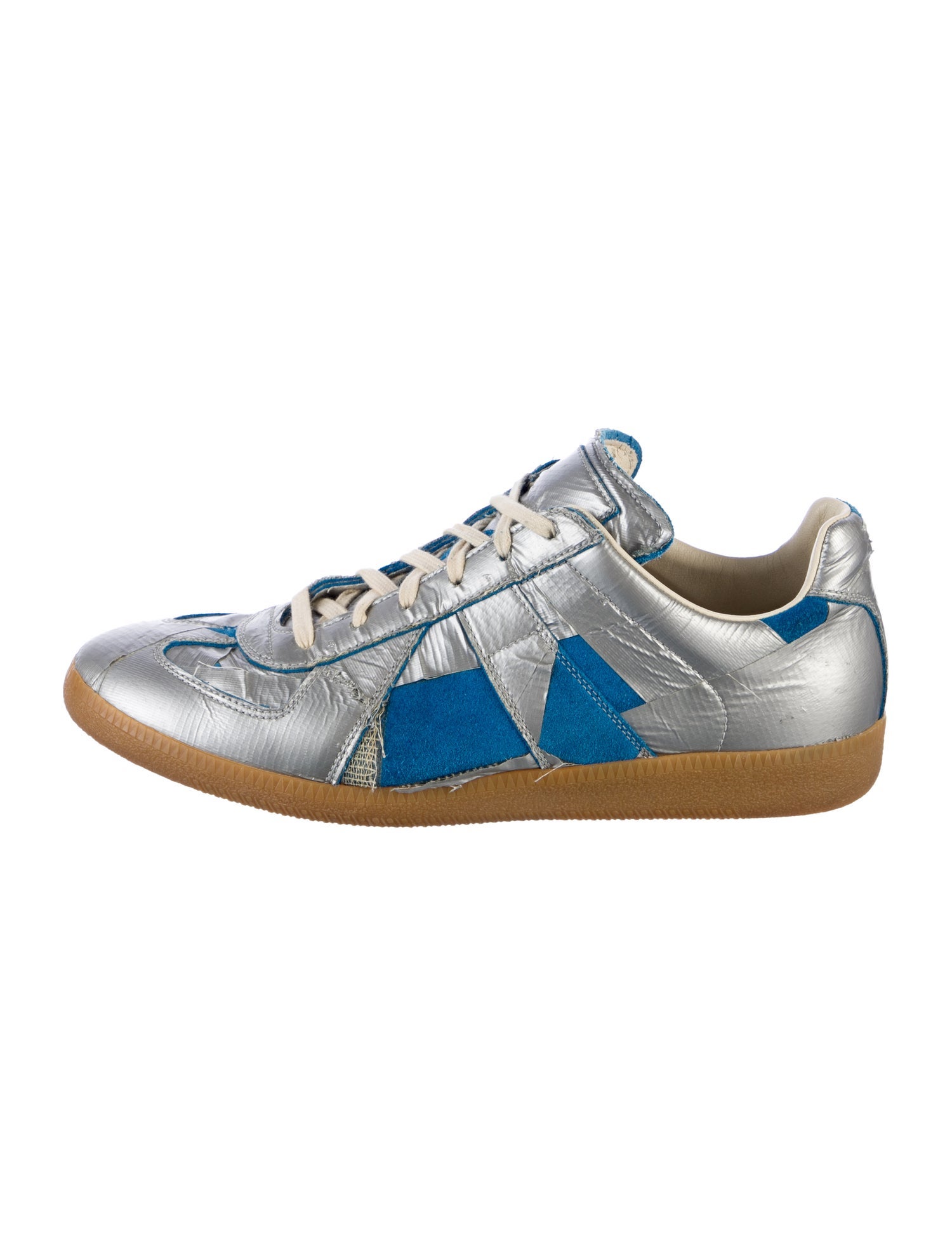 Maison Margiela Leather Colorblock Pattern Sneakers