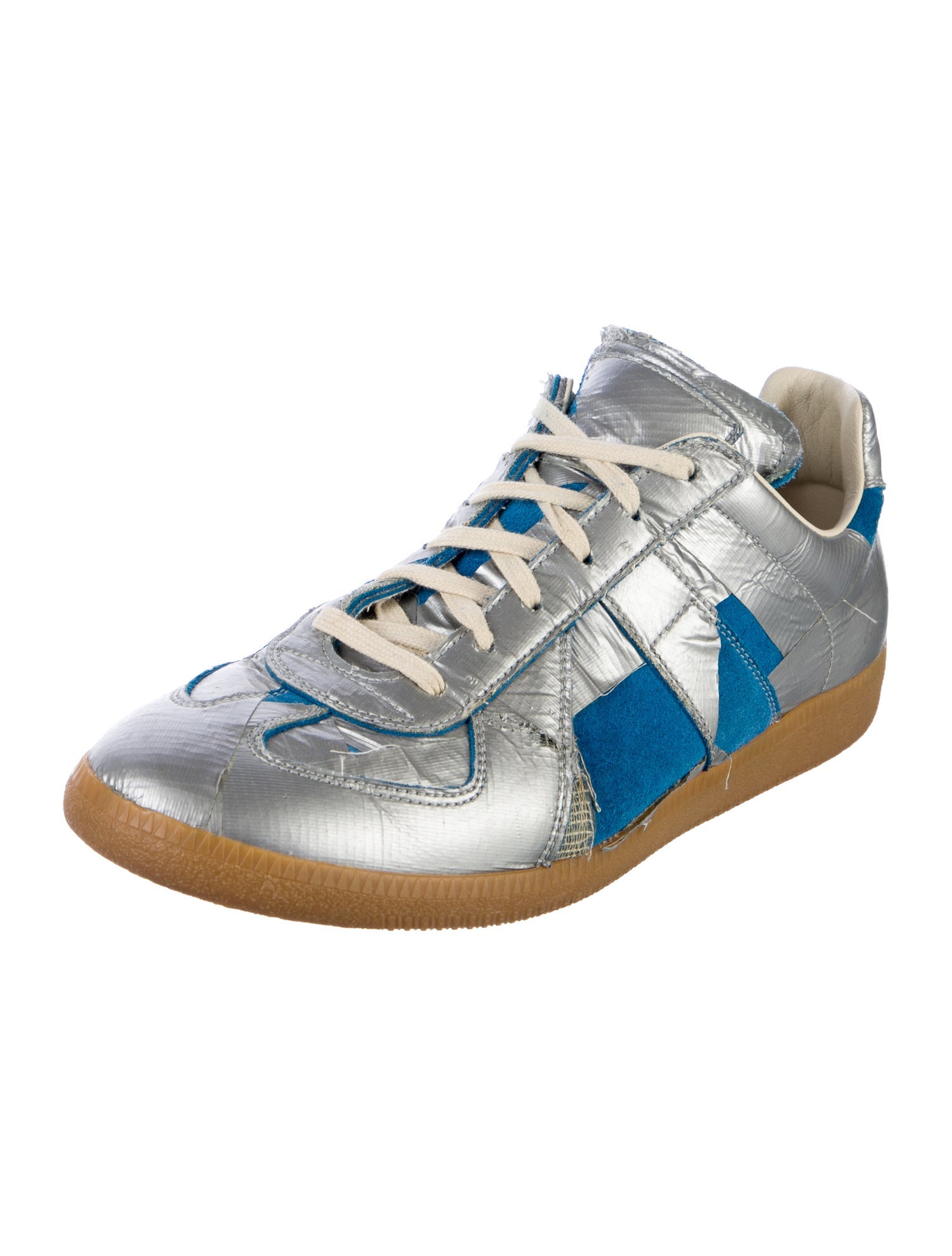 Maison Margiela Leather Colorblock Pattern Sneakers