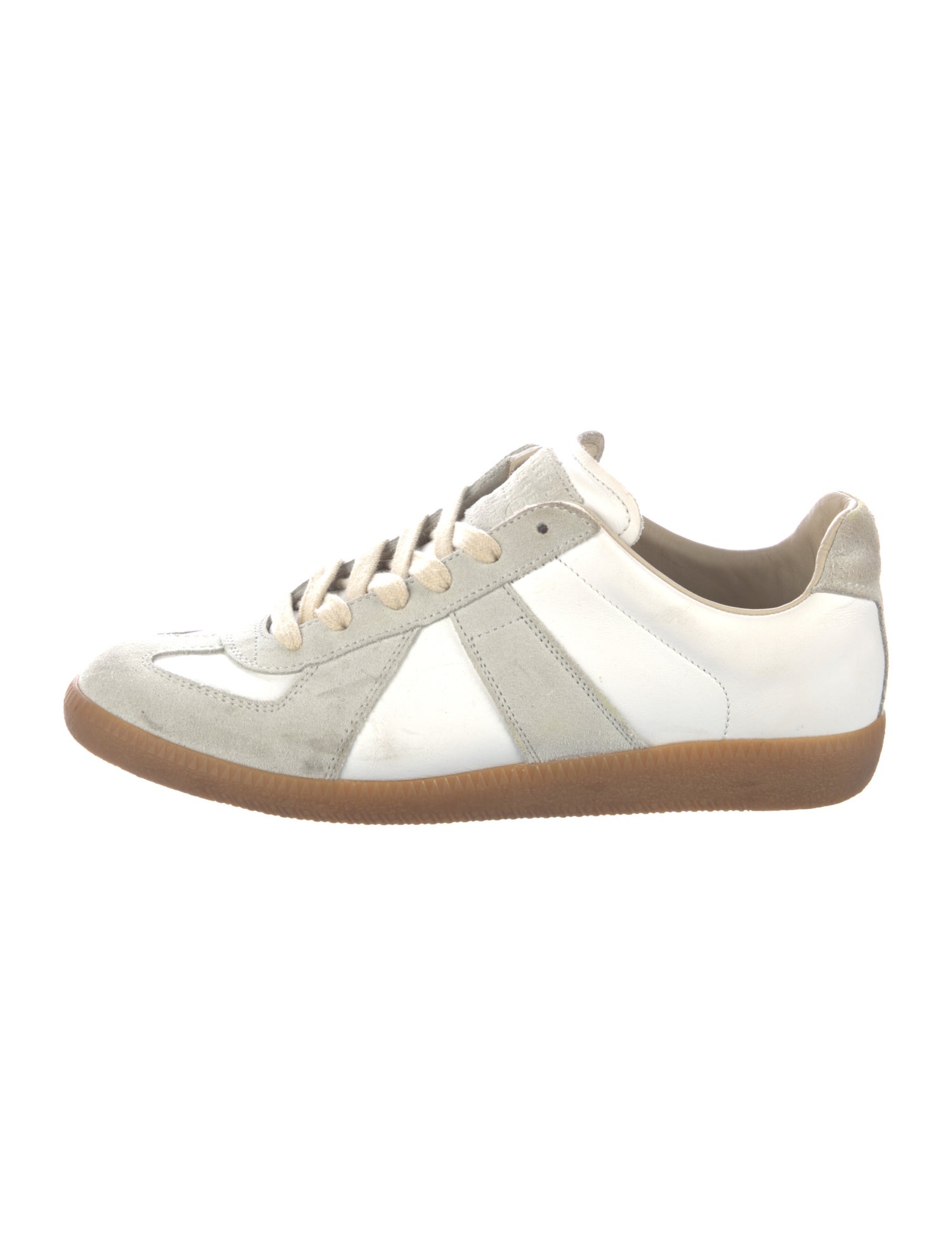Maison Margiela Leather Colorblock Pattern Sneakers