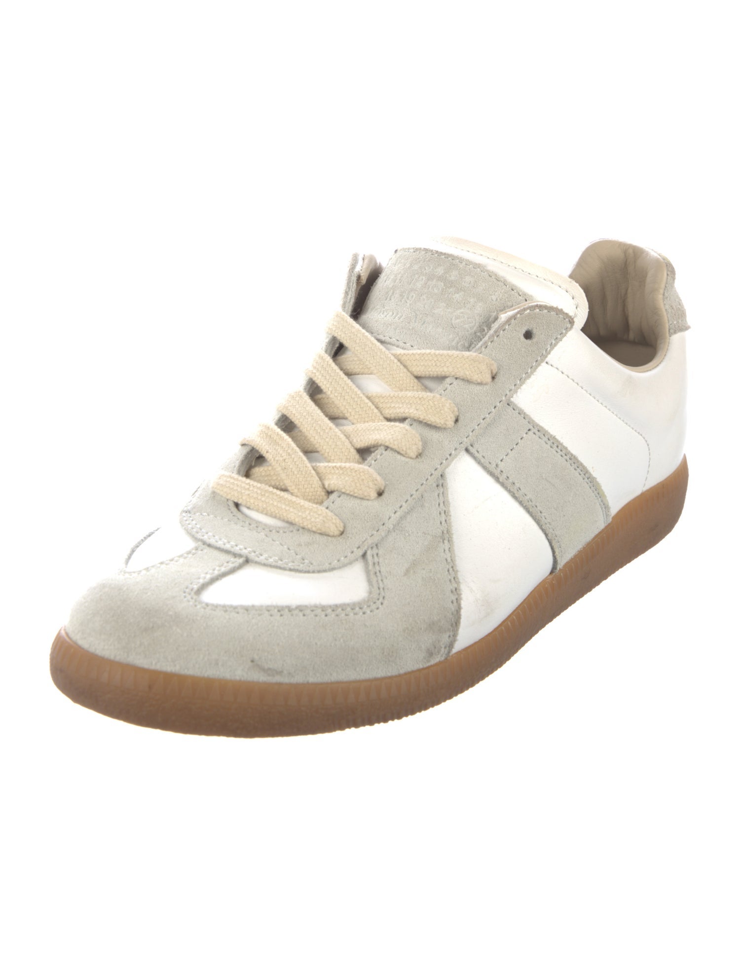 Maison Margiela Leather Colorblock Pattern Sneakers
