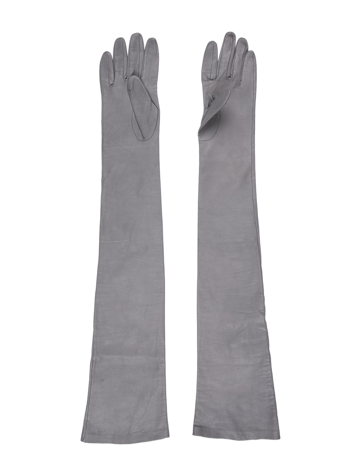 Maison Margiela grey leather gloves size S