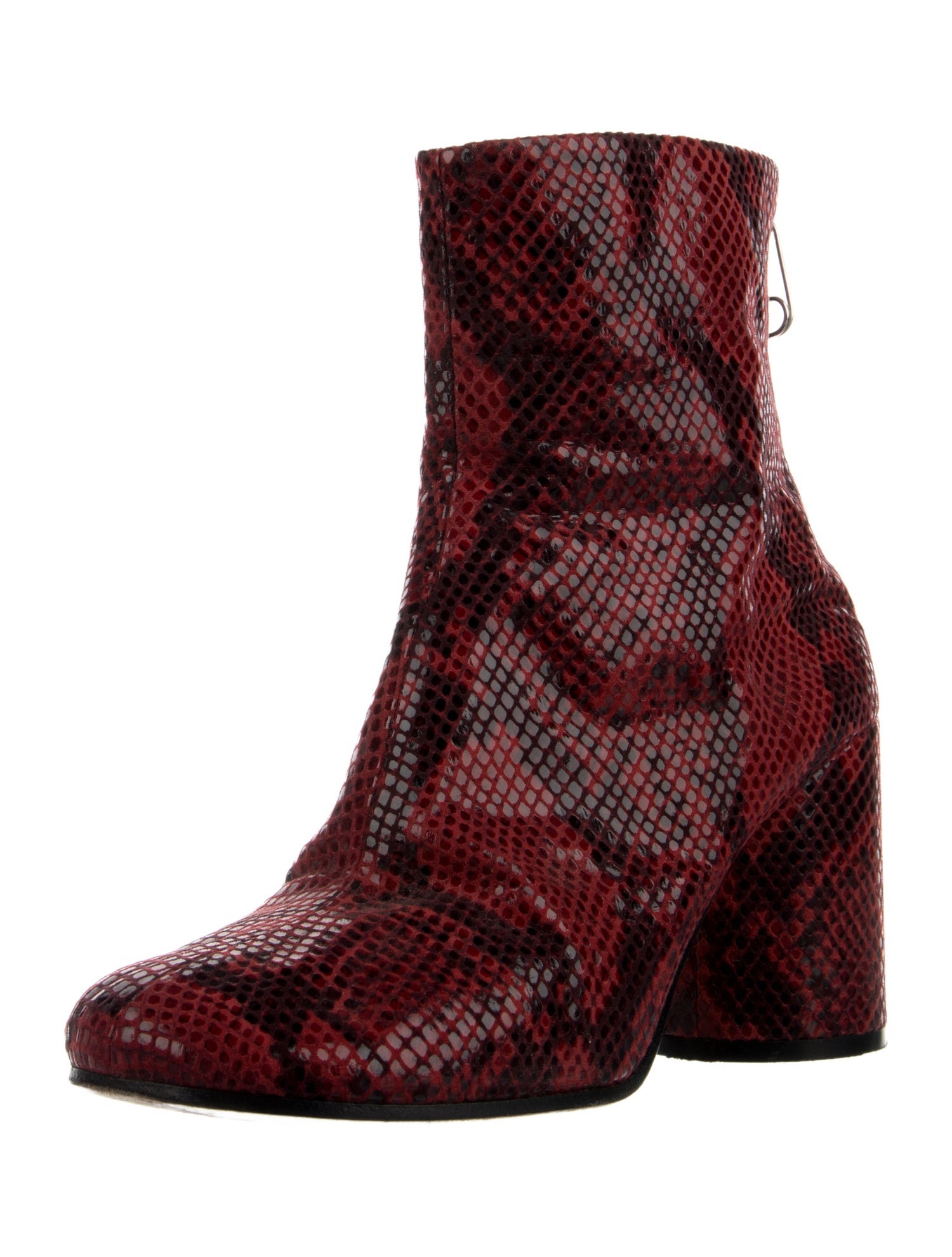 Maison Margiela Leather Animal Print Boots