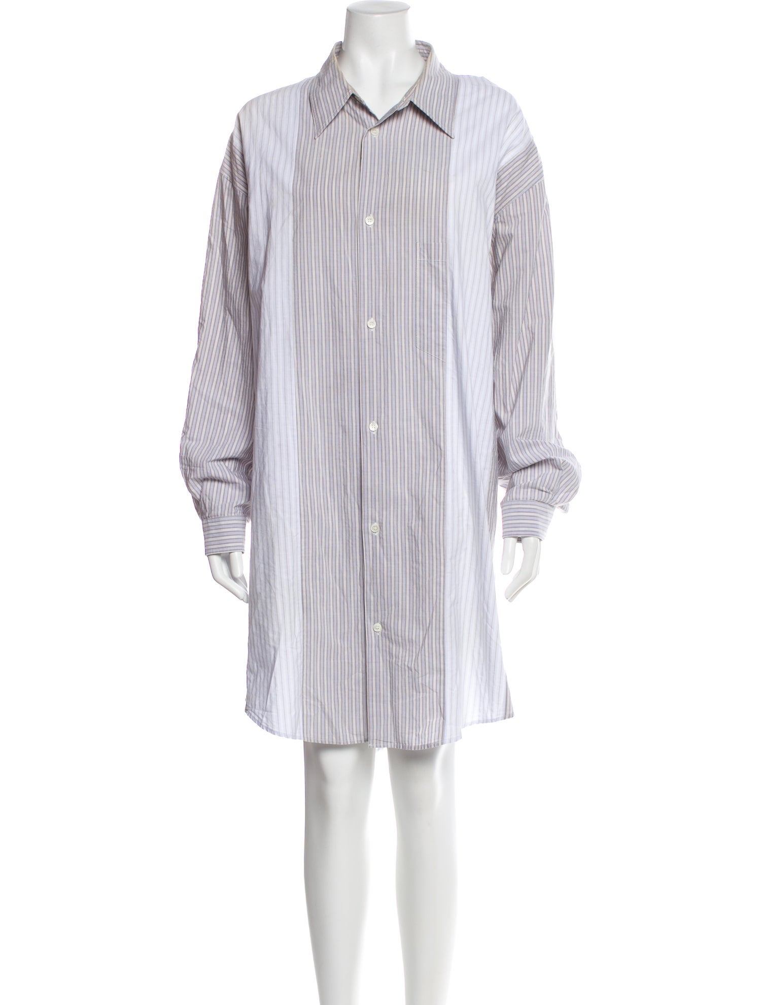 Maison Margiela Striped Midi Length Dress