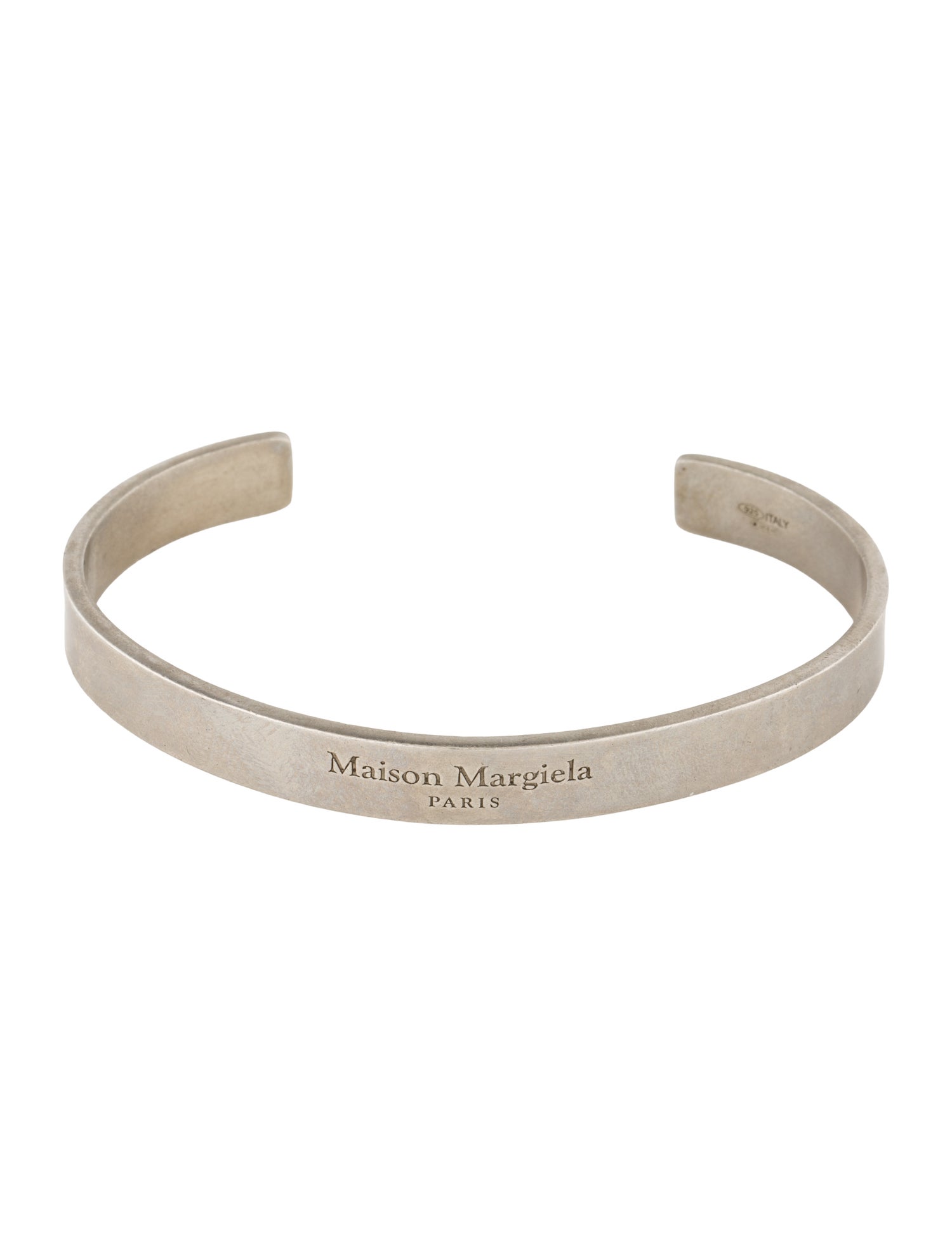Maison Margiela Logo Engraved Cuff Bracelet