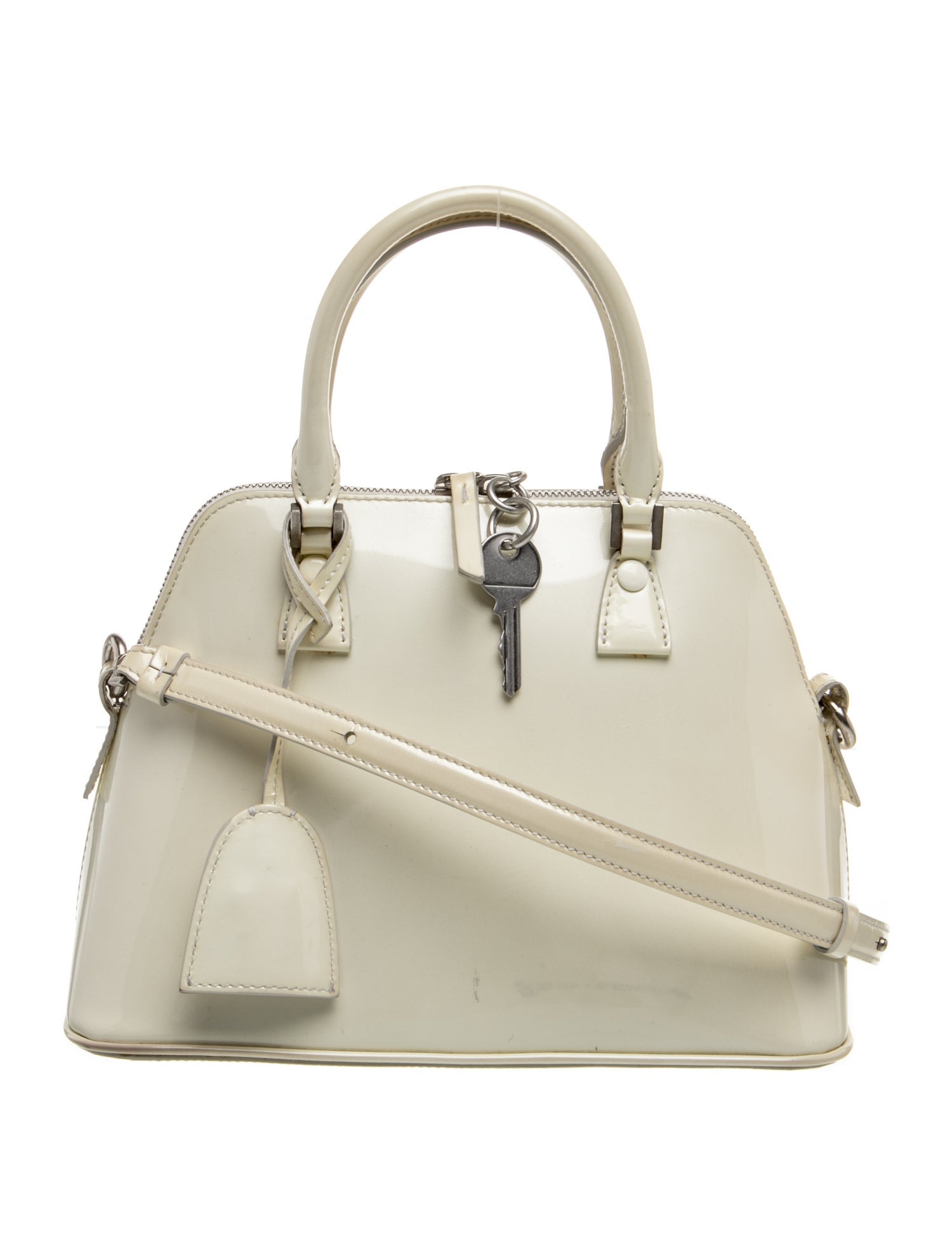 Maison Margiela Patent Leather Top Handle Bag - Neutrals Handle