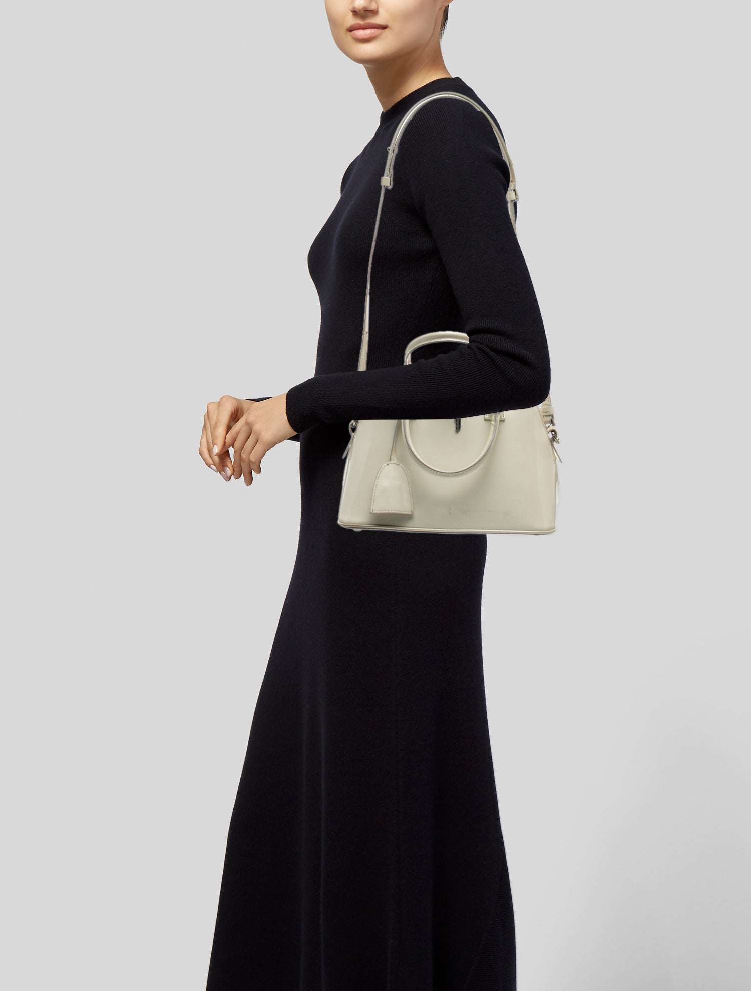Maison Margiela Patent Leather Top Handle Bag - Neutrals Handle