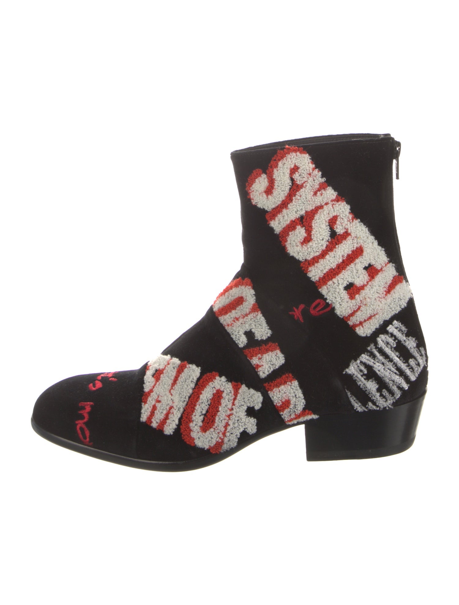 Maison Margiela Suede Graphic Print Boots