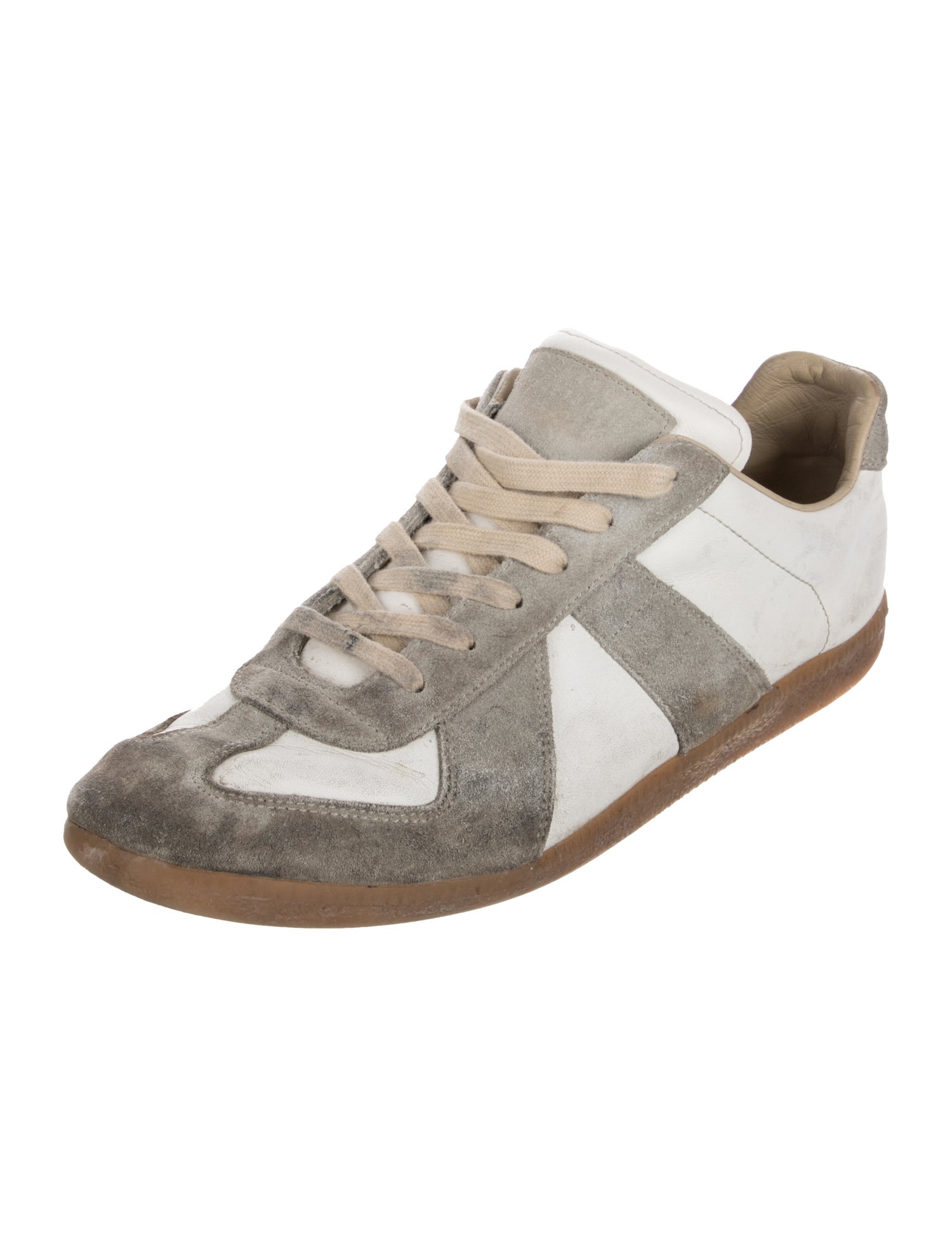 Maison Margiela Leather Colorblock Pattern Sneakers