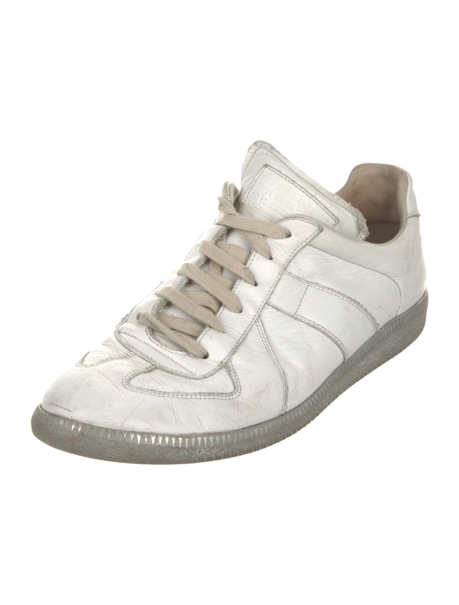 Maison Margiela Leather Distressed Accents Sneakers