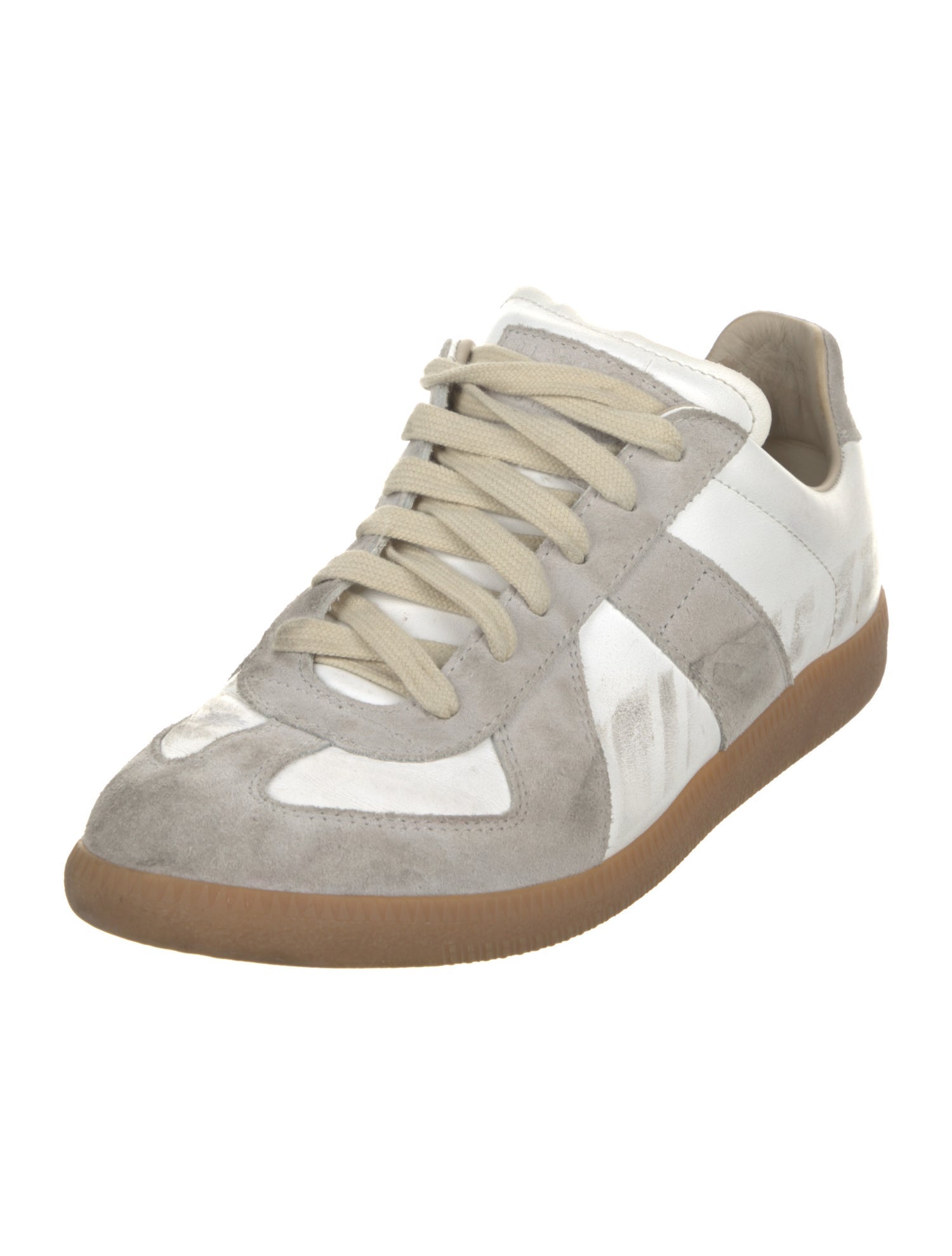 Maison Margiela Leather Colorblock Pattern Sneakers