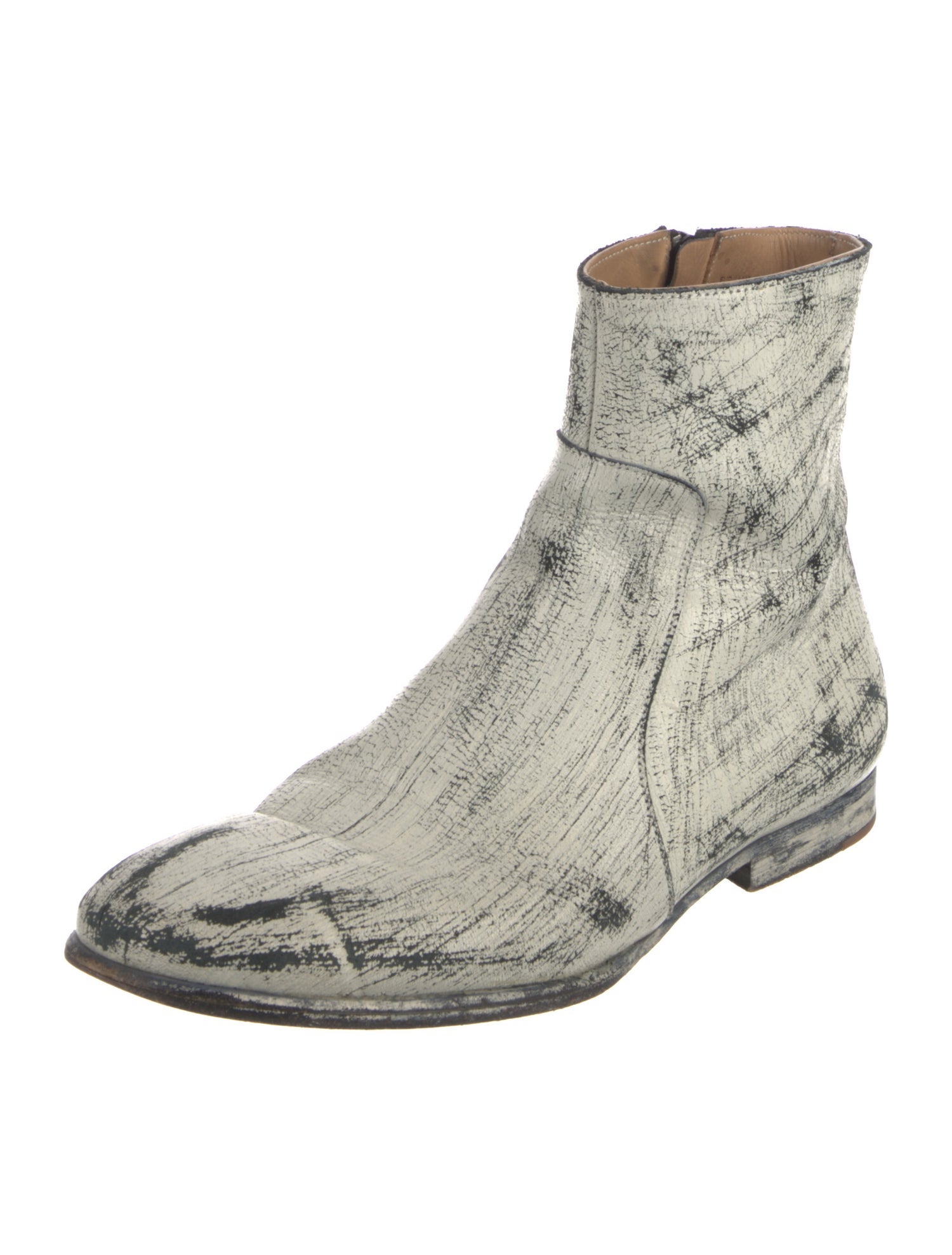 Maison Margiela Leather Printed Boots