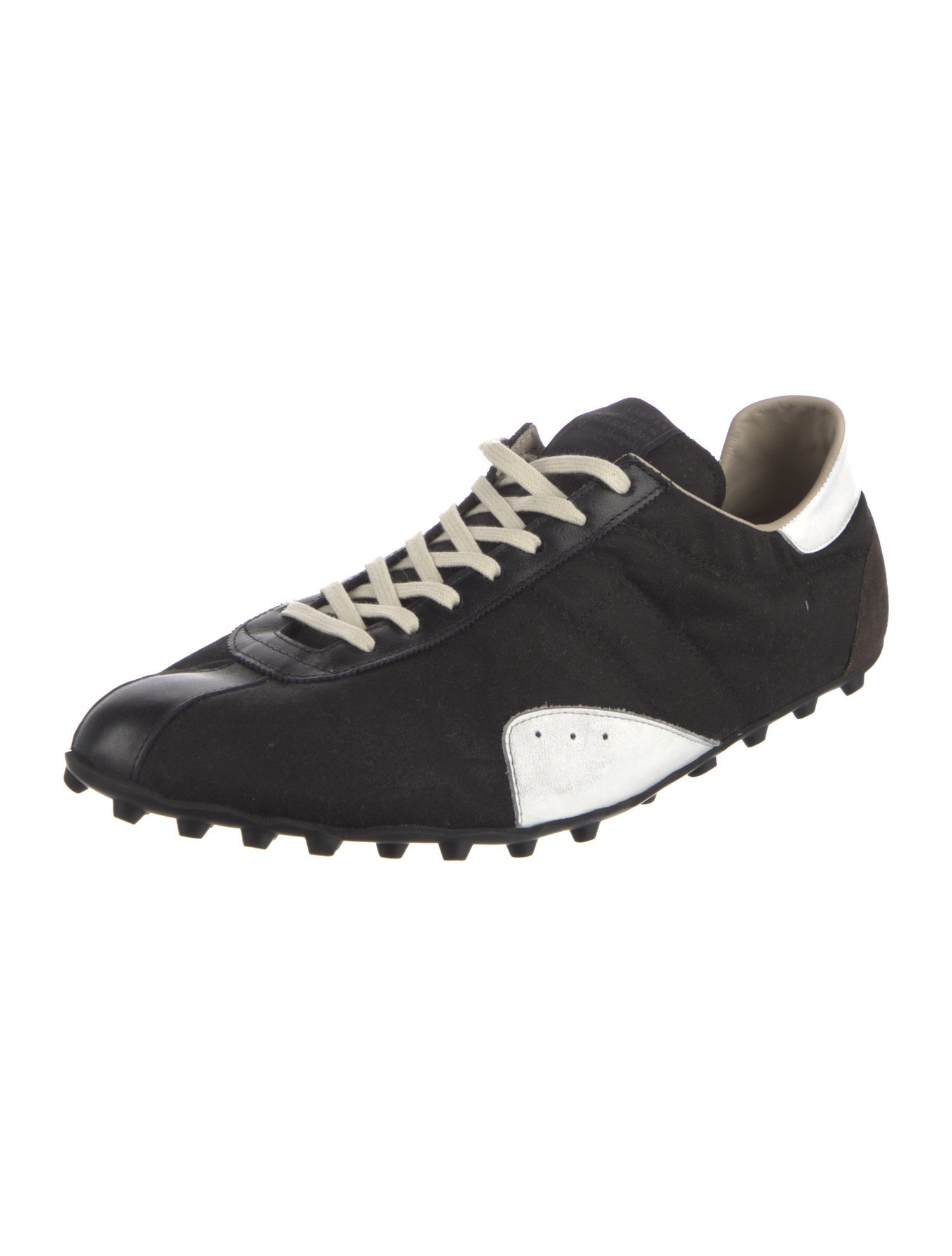 Maison Margiela Leather Colorblock Pattern Athletic Sneakers