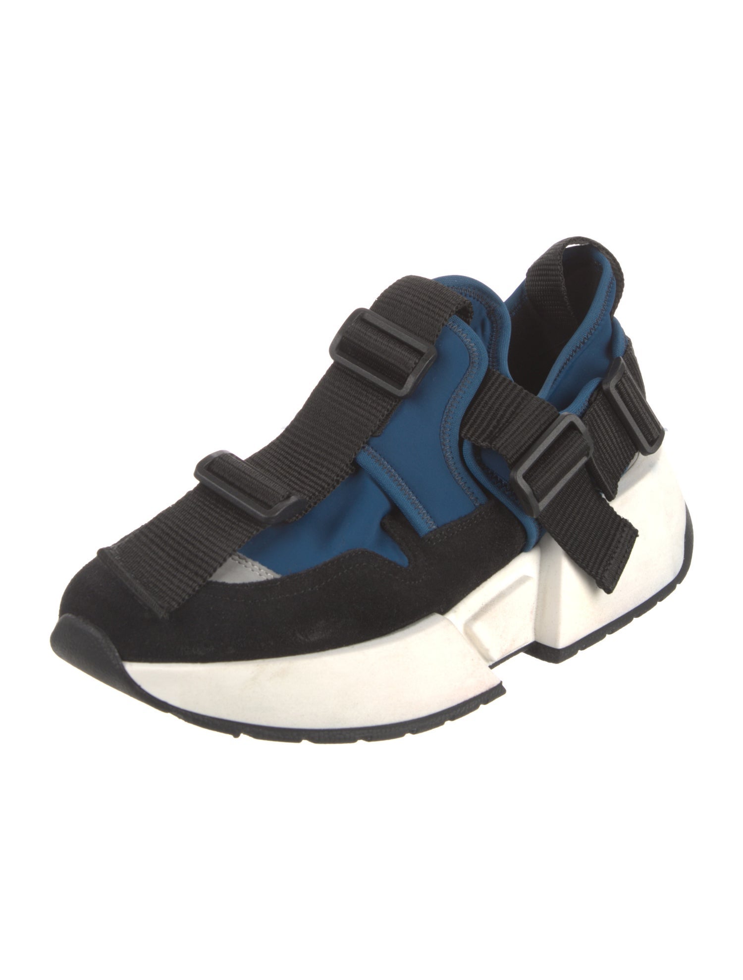 Maison Margiela Suede Colorblock Pattern Athletic Sneakers