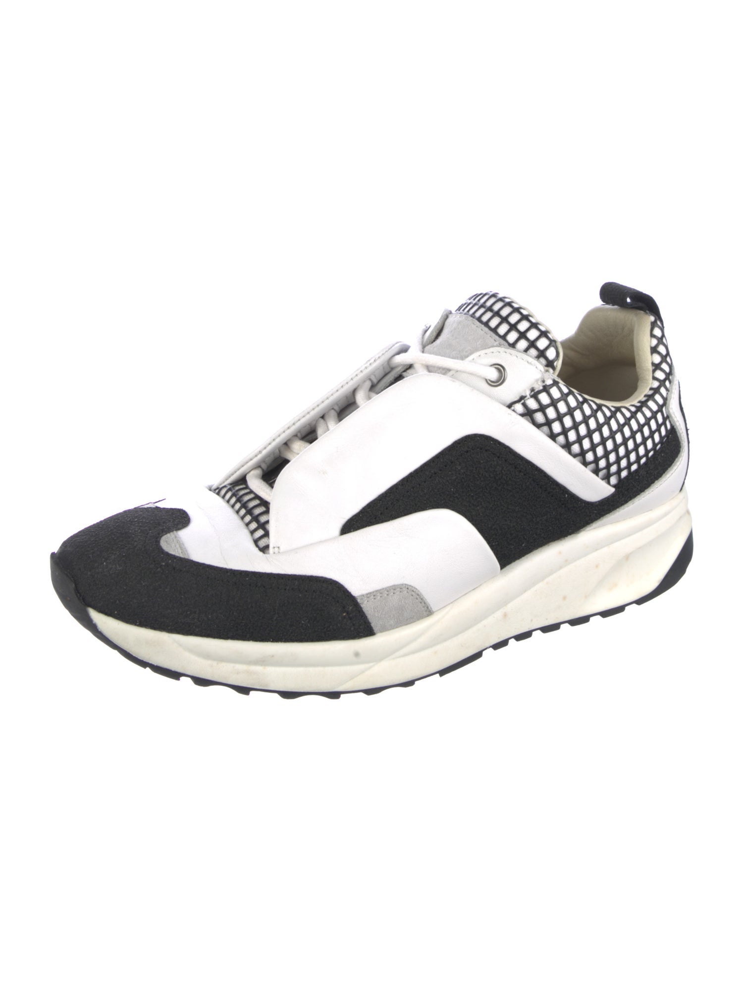 Maison Margiela Leather Colorblock Pattern Sneakers