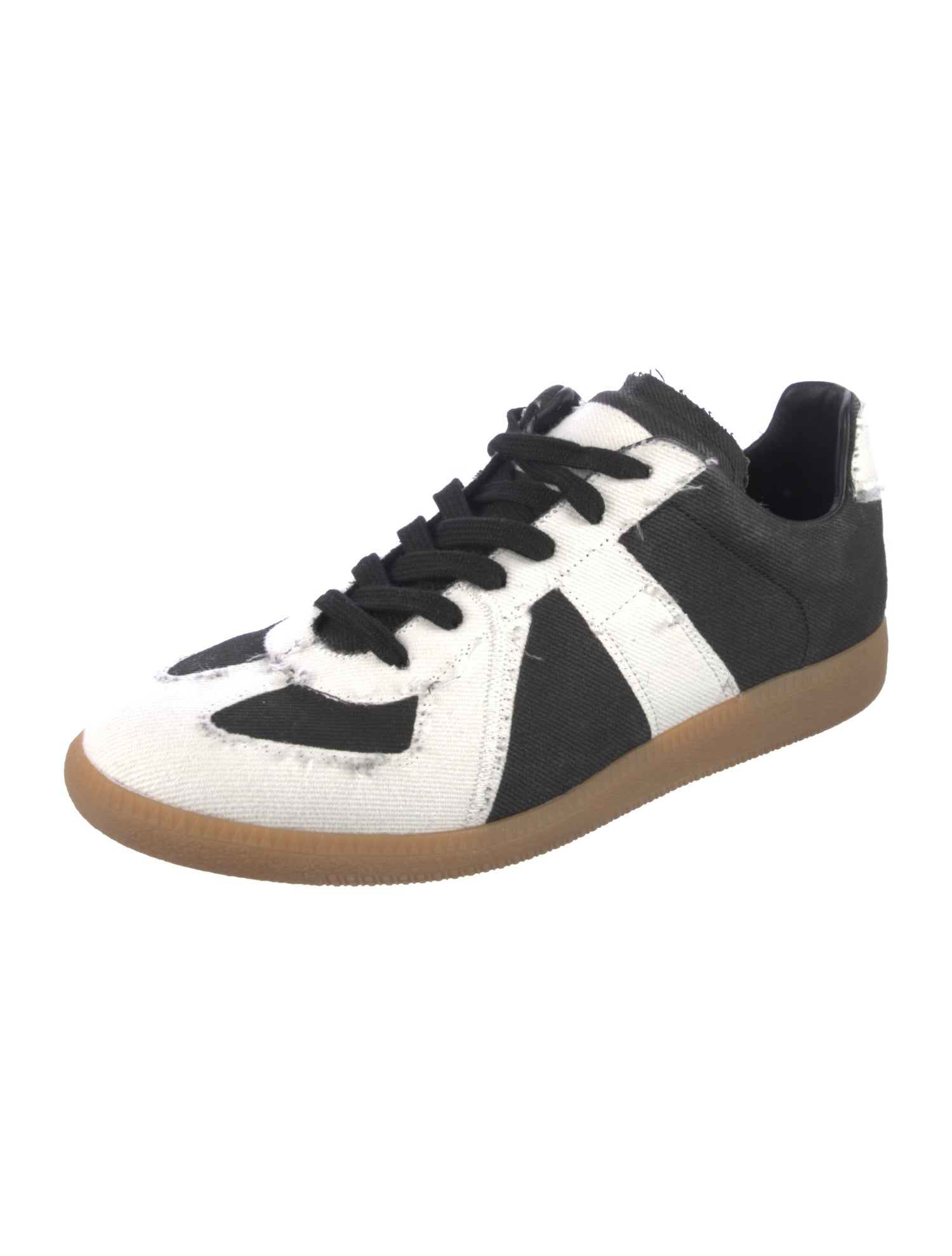 Maison Margiela Leather Colorblock Pattern Sneakers