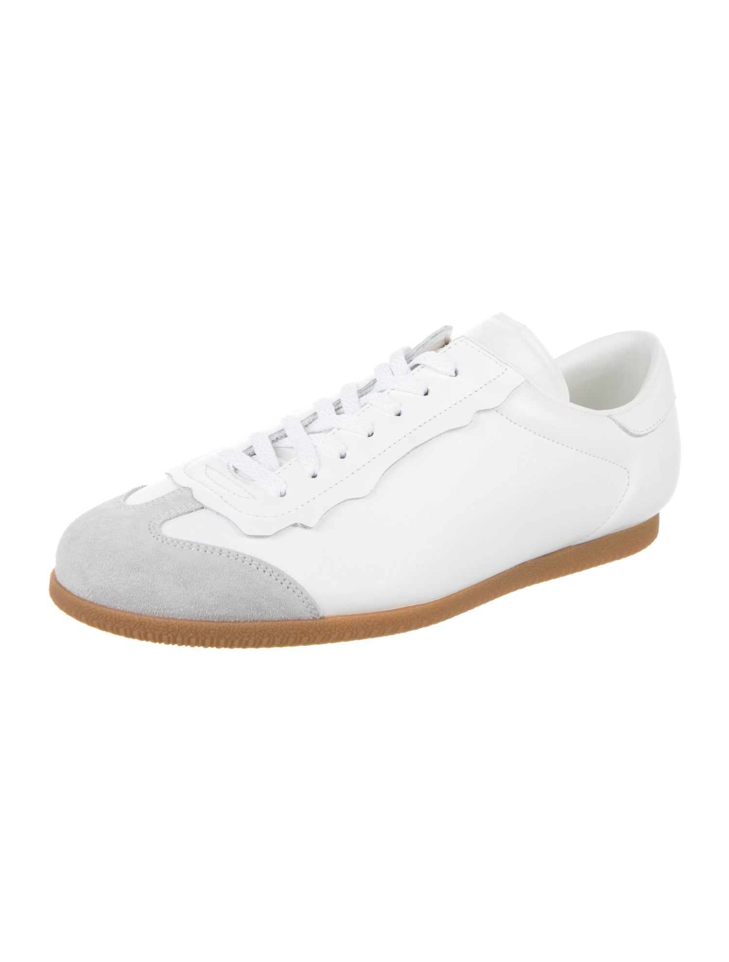 Maison Margiela Leather Scalloped Accent Sneakers