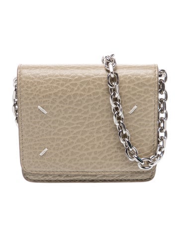 Pre-owned Maison Margiela Leather Evening Bag In Neutral