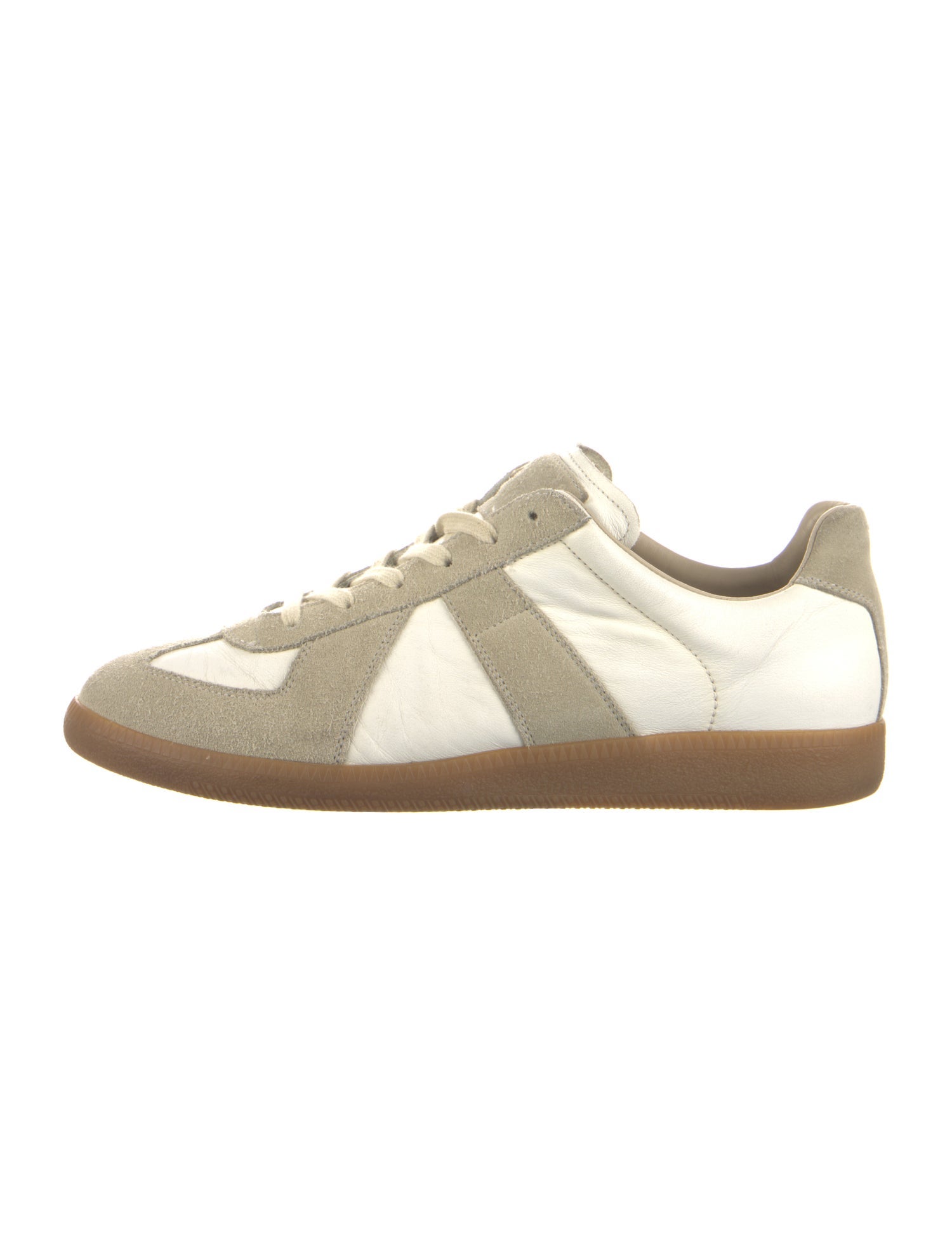 Maison Margiela Leather Colorblock Pattern Sneakers