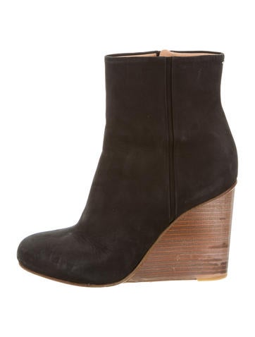Maison Martin Margiela Leather Wedge Ankle Boots