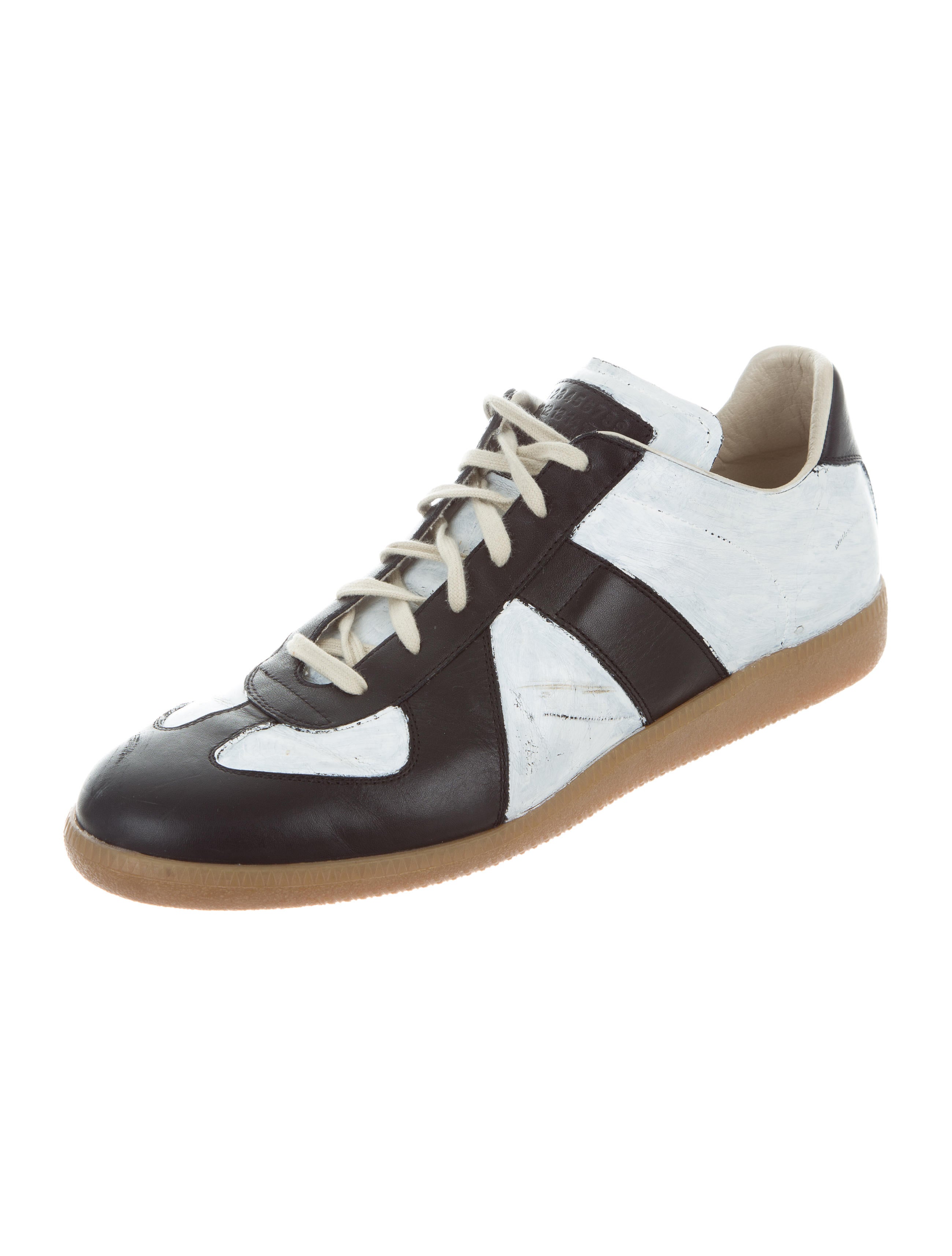 Maison Margiela Leather Replica Sneakers - Black Sneakers, Shoes ...