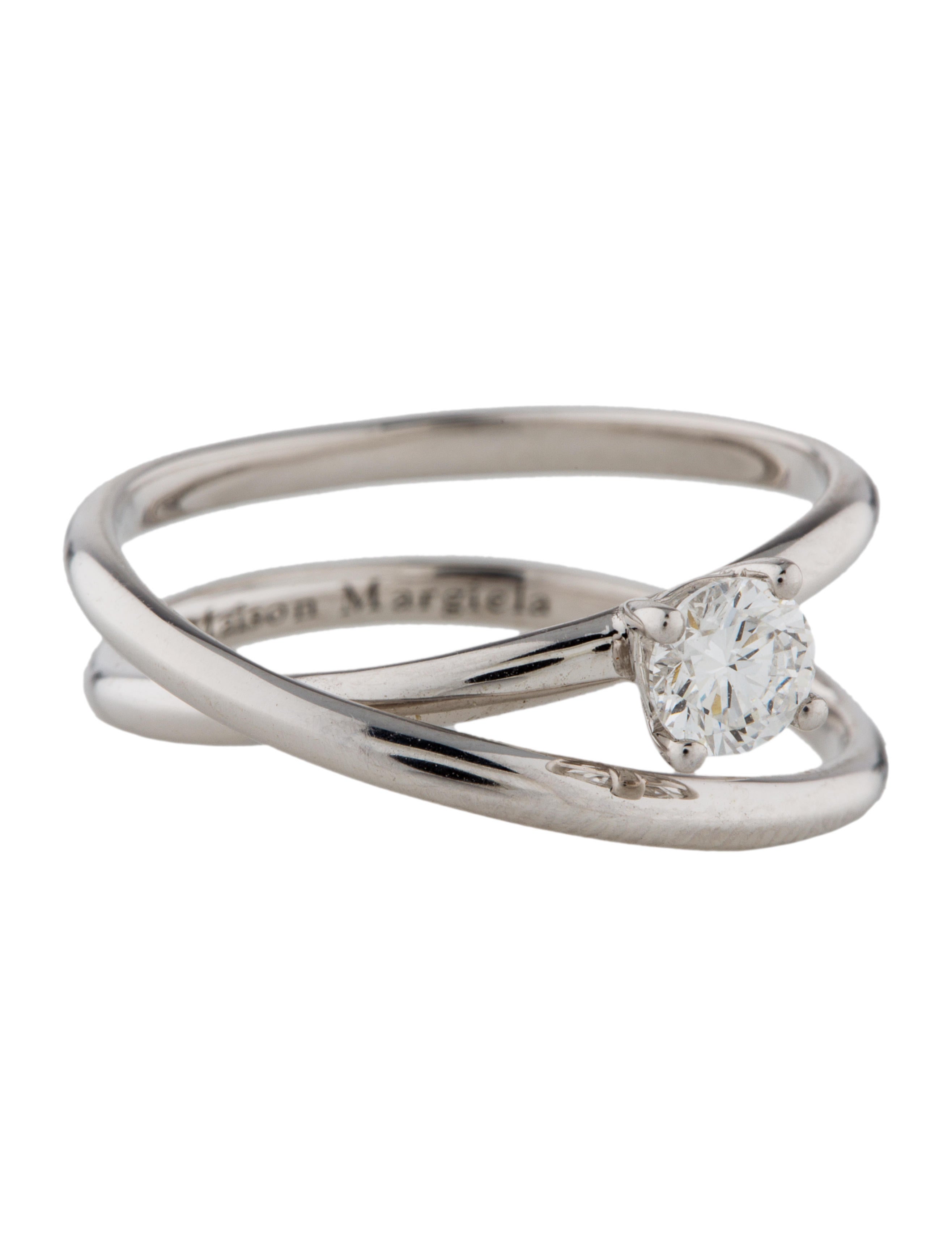 Maison Margiela 18K Diamond Solitaire Twisted Ring - Cocktail Ring