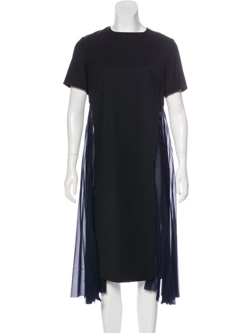 Maison Margiela Plissé-Paneled Midi Dress