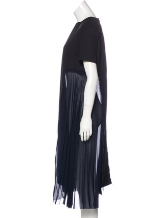 Maison Margiela Plissé-Paneled Midi Dress