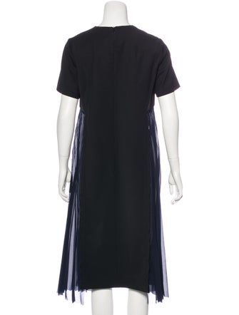 Maison Margiela Plissé-Paneled Midi Dress
