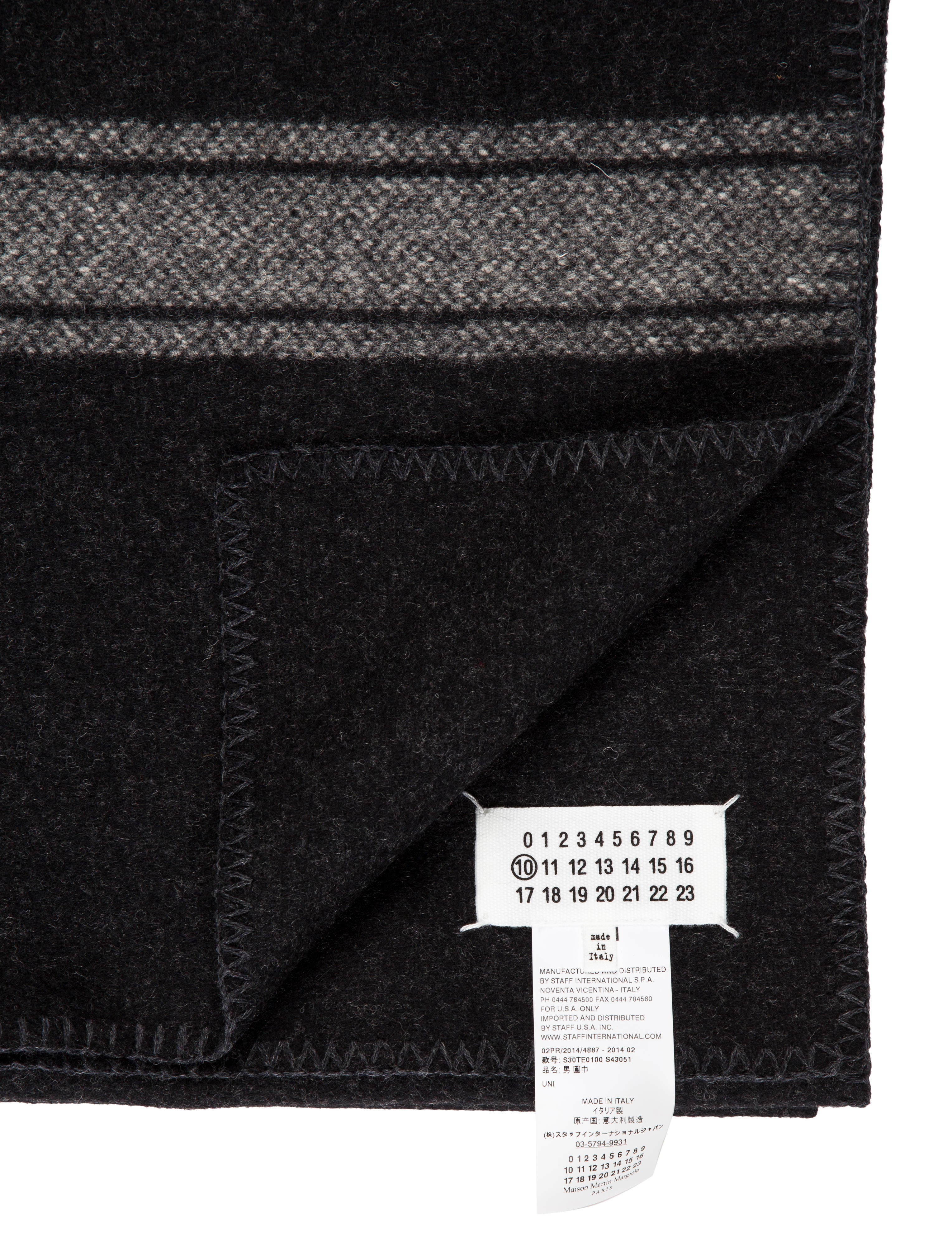 Maison Margiela Wool Throw Blanket - Black Throws, Pillows