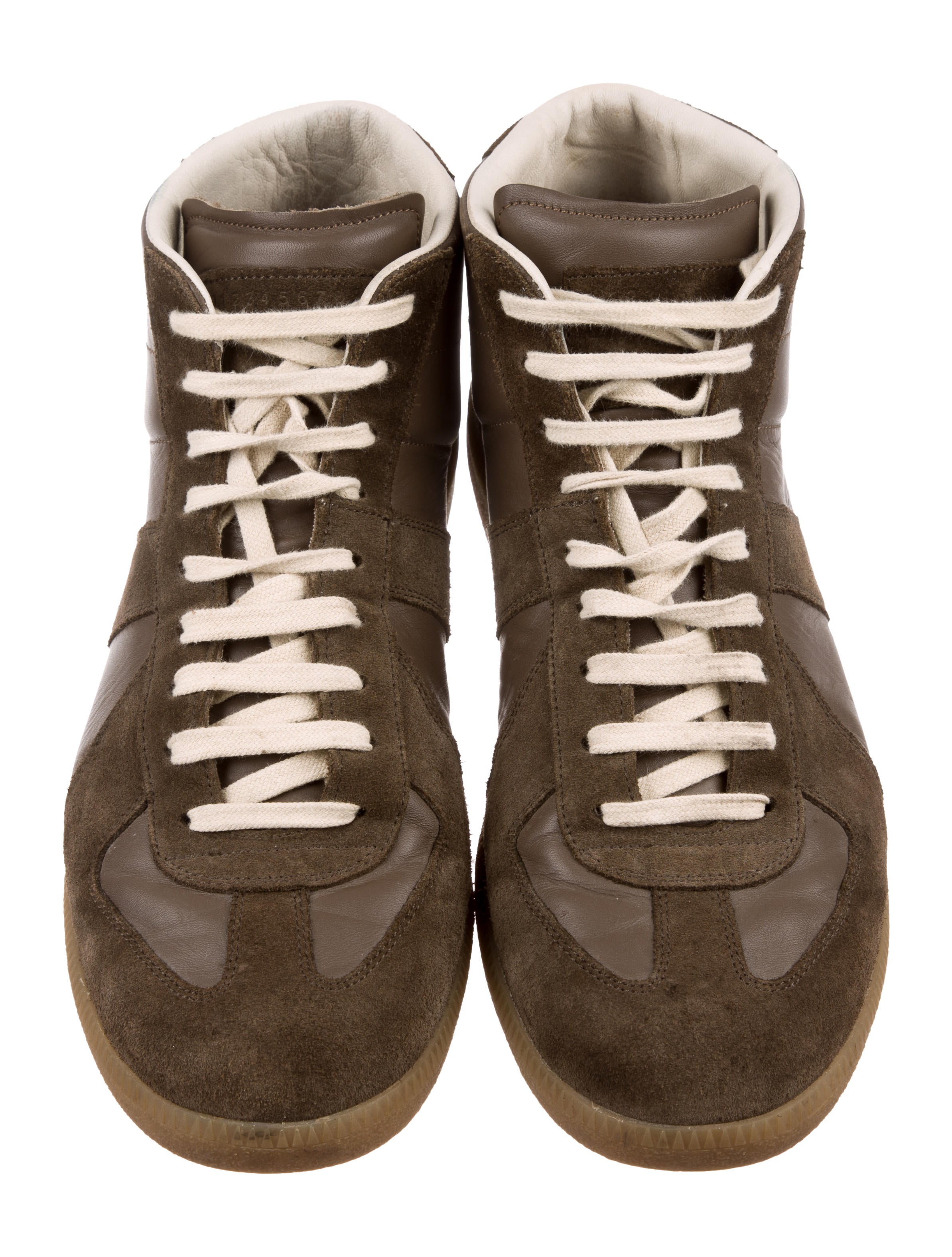 Maison Margiela Leather High-Top Gats - Brown Sneakers, Shoes