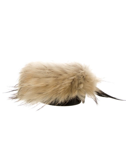 Maison Margiela Fur-Trimmed Leather Waist Belt Bla