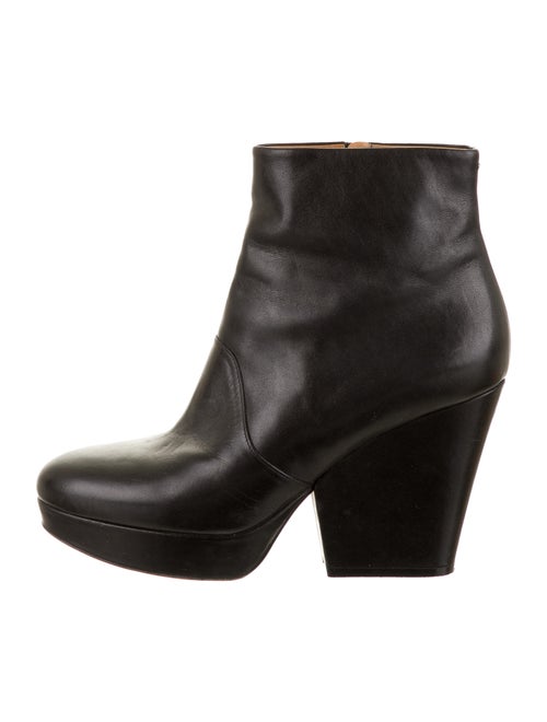 Maison Margiela Leather Platform Ankle Boots Black