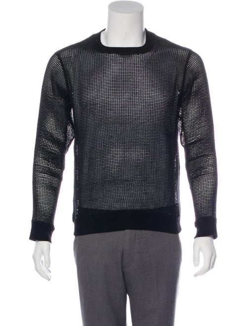 Maison Margiela Open Knit Rib Knit Sweatshirt blac