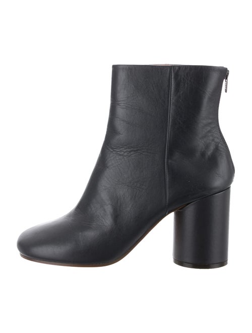 Maison Margiela Leather Round-Toe Boots Blue