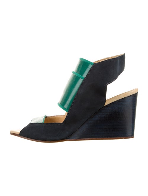 Maison Margiela Open-Toe Wedge Sandals Blue
